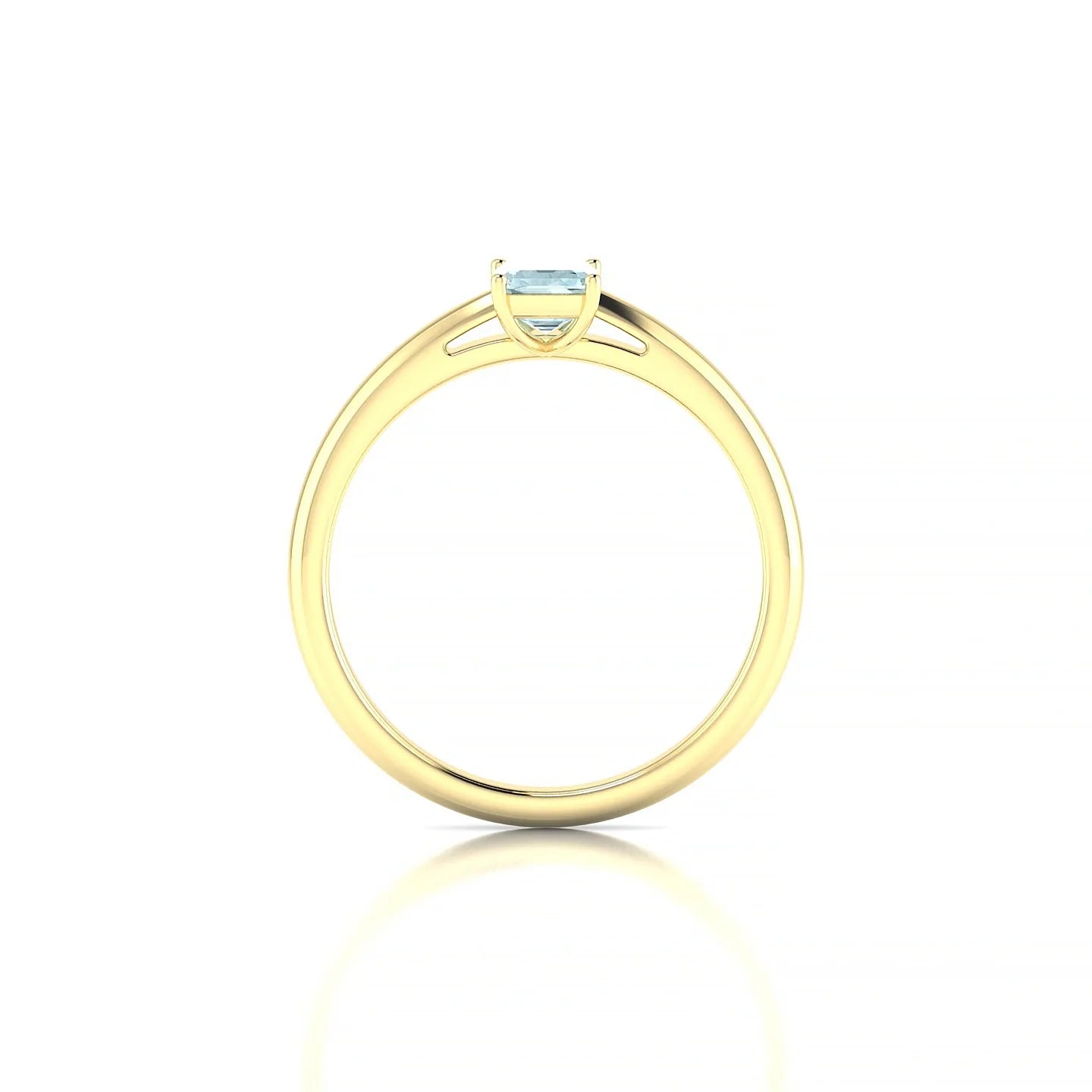 Treasure | 18k Yellow Gold 6 x 4 mm Emerald Aquamarine Ring