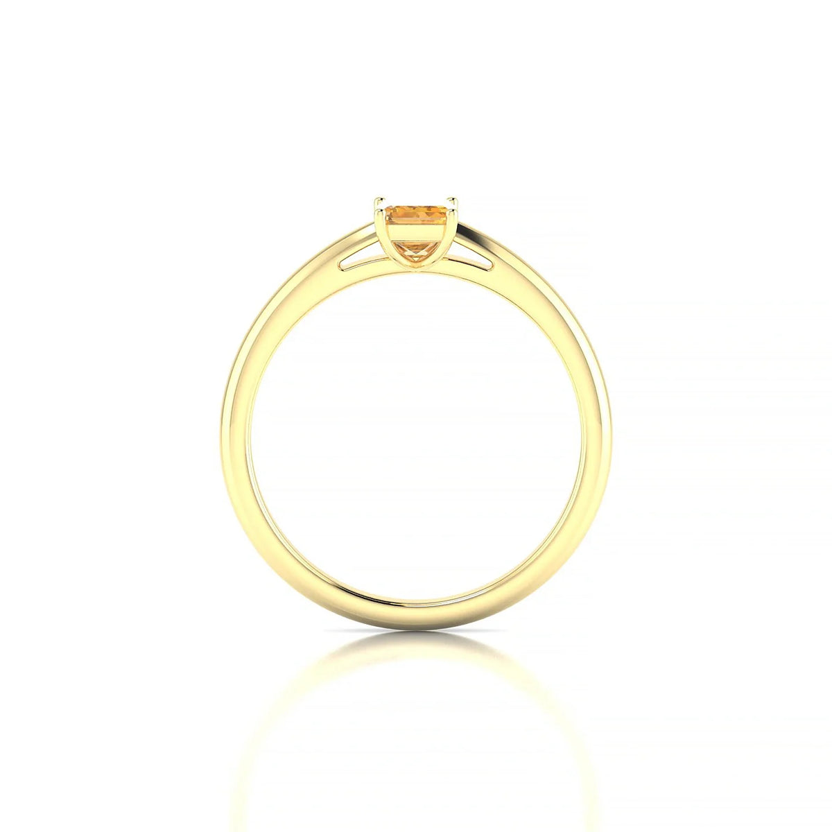 Treasure | 18k Yellow Gold 6 x 4 mm Emerald Citrine Ring