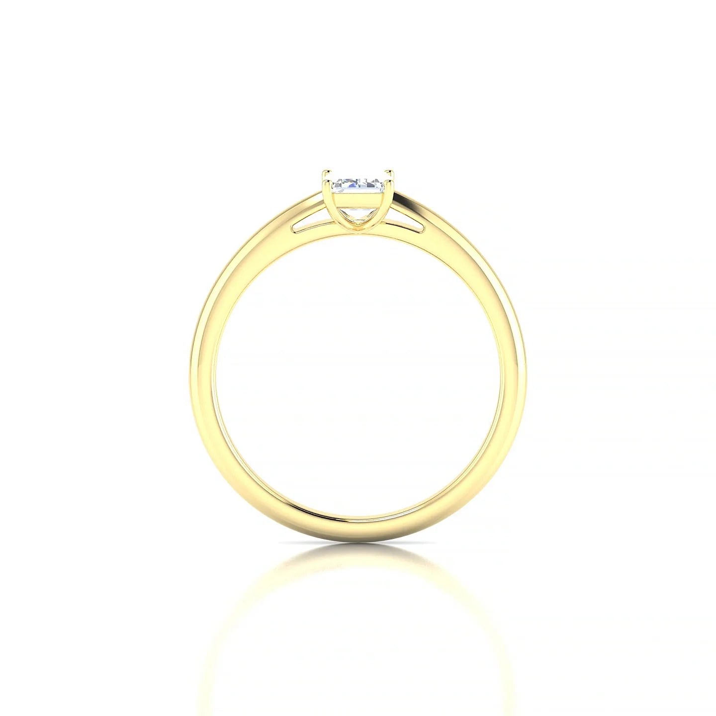 Treasure | 18k Yellow Gold 6 x 4 mm Emerald Diamond Ring