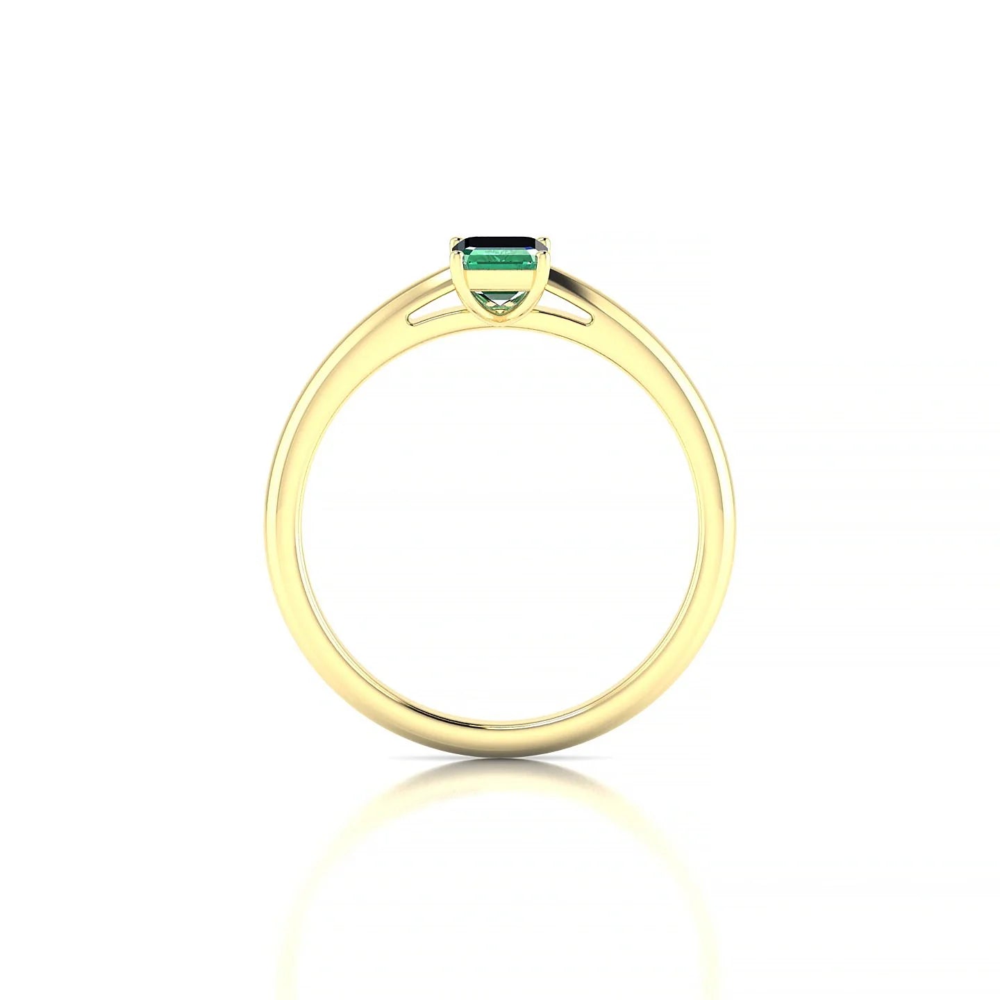 Treasure | 18k Yellow Gold 6 x 4 mm Emerald Emerald Ring