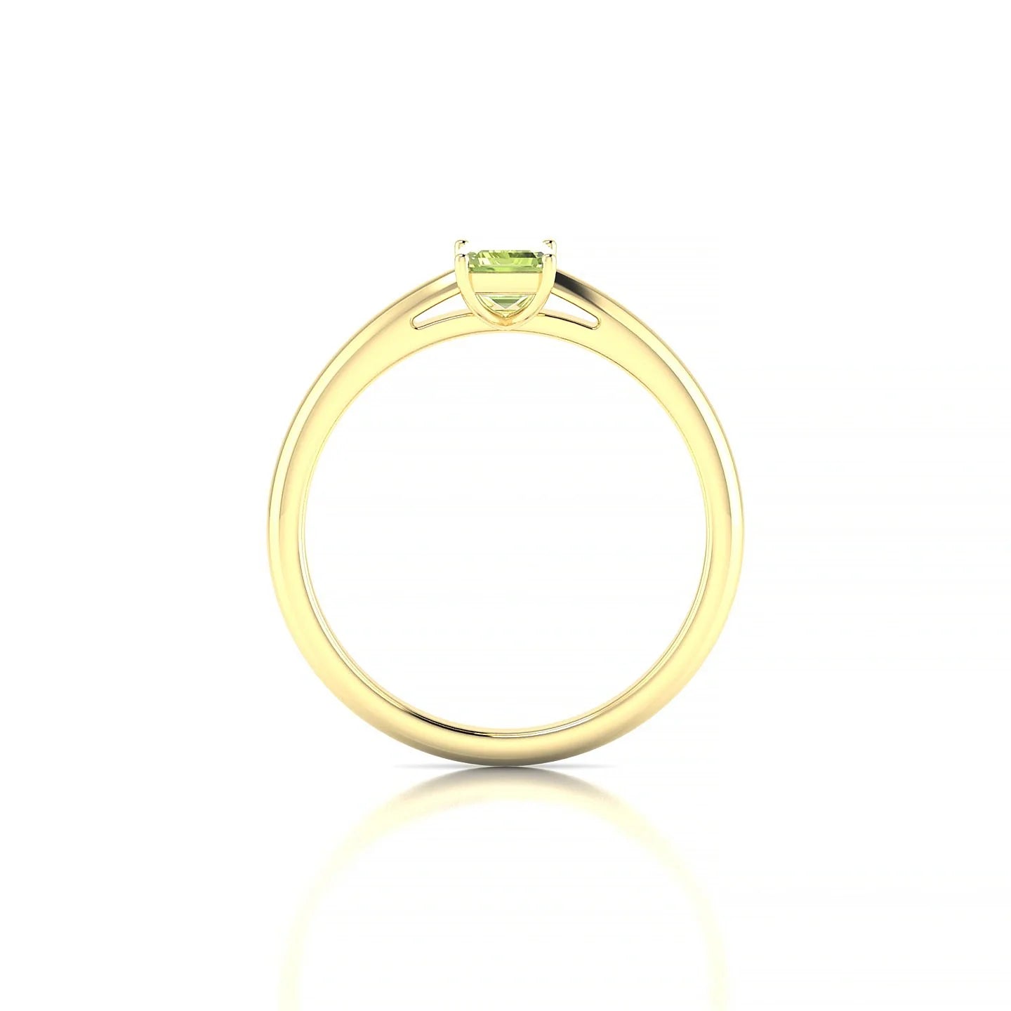 Treasure | 18k Yellow Gold 6 x 4 mm Emerald Peridot Ring