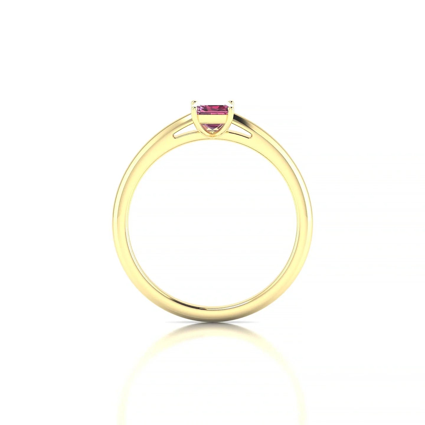 Treasure | 18k Yellow Gold 6 x 4 mm Emerald Rhodolite Ring