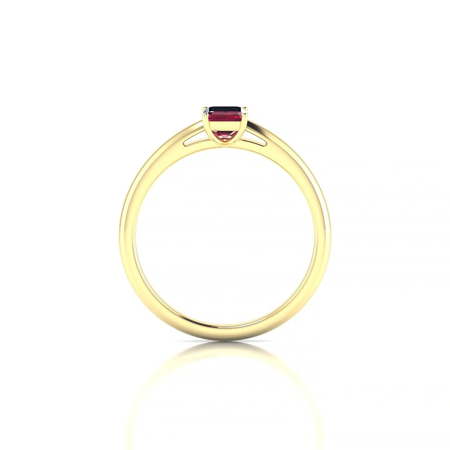 Treasure | 18k Yellow Gold 6 x 4 mm Emerald Ruby Ring