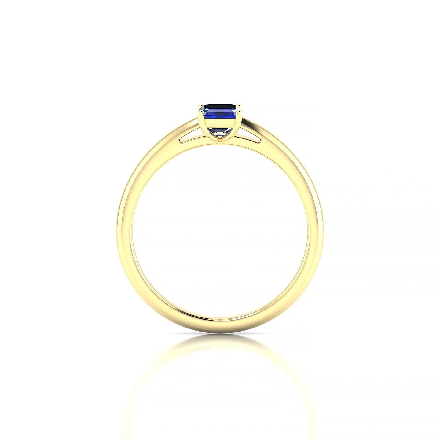 Treasure | 18k Yellow Gold 6 x 4 mm Emerald Sapphire Ring