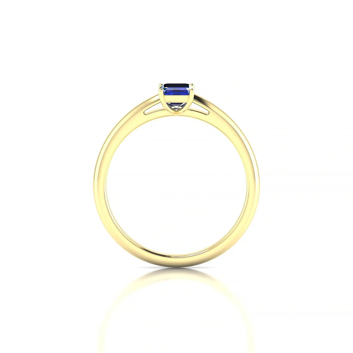 Treasure | 18k Yellow Gold 6 x 4 mm Emerald Sapphire Ring