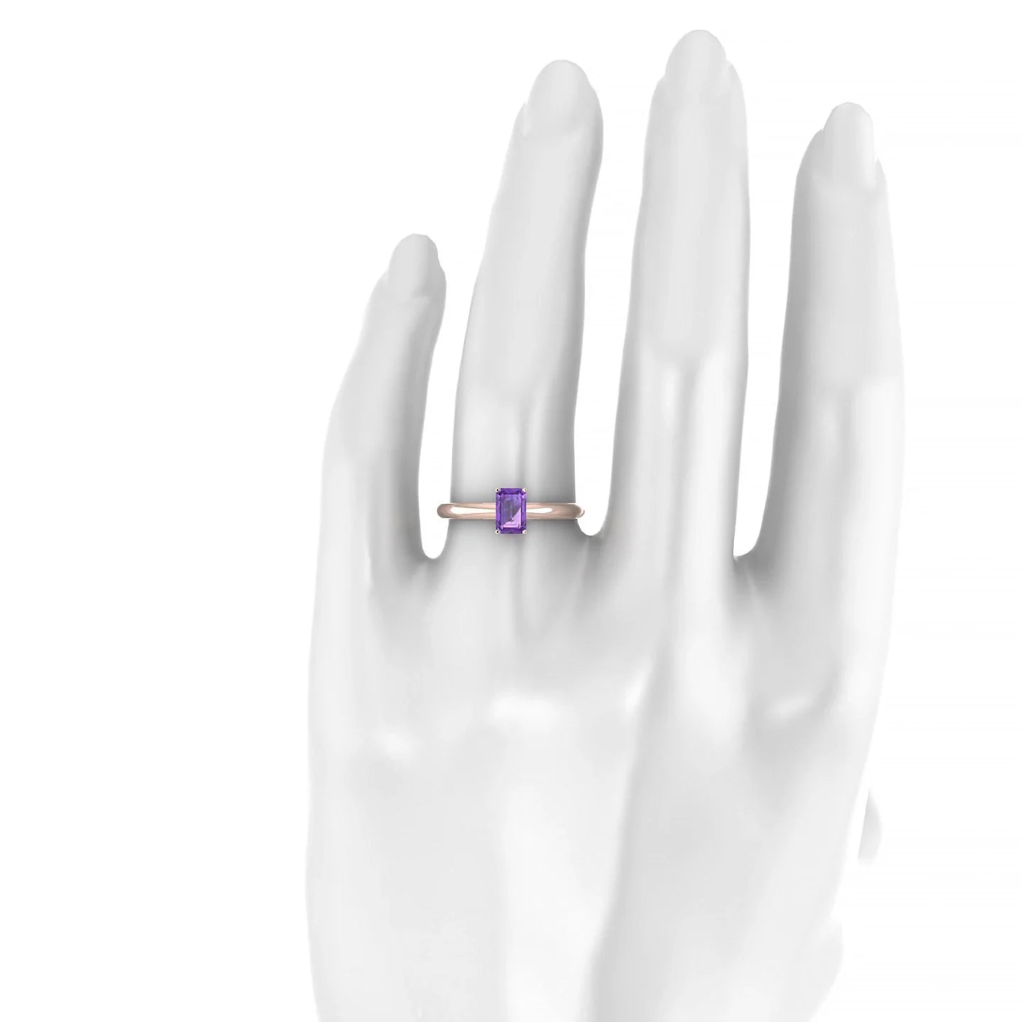 Treasure | 18k Rose Gold 6 x 4 mm Emerald Amethyst Ring