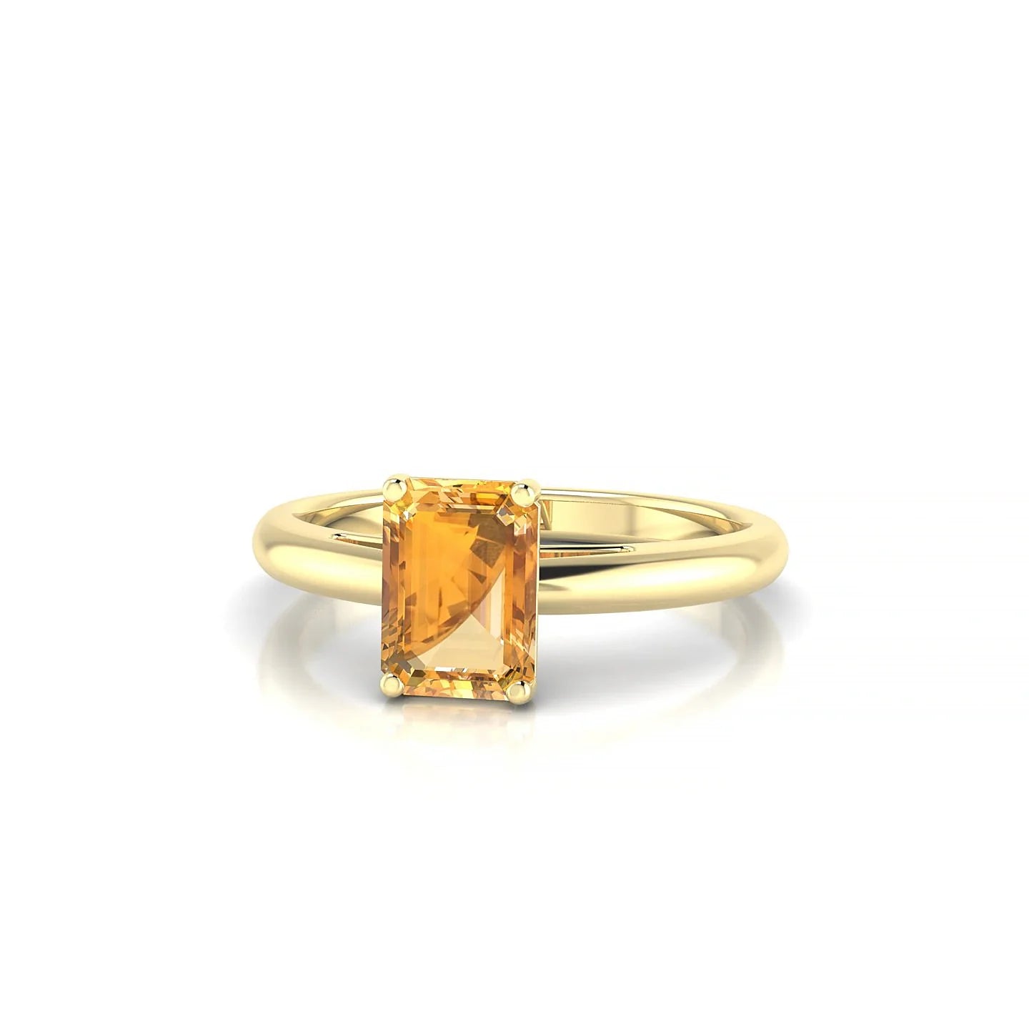 Treasure | 18k Yellow Gold 7 x 5 mm Emerald Citrine Ring