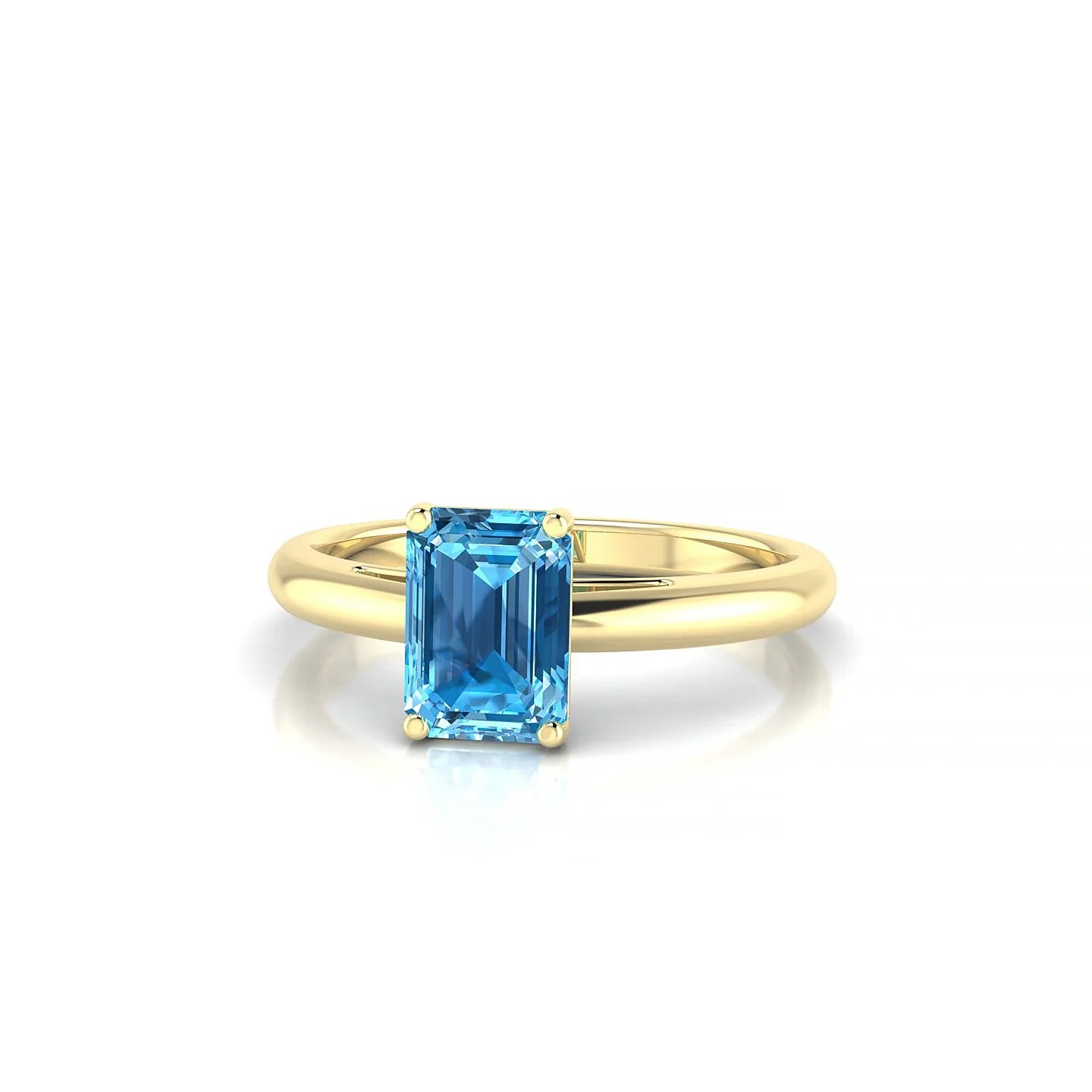 Treasure | 18k Yellow Gold 7 x 5 mm Emerald Topaz Ring