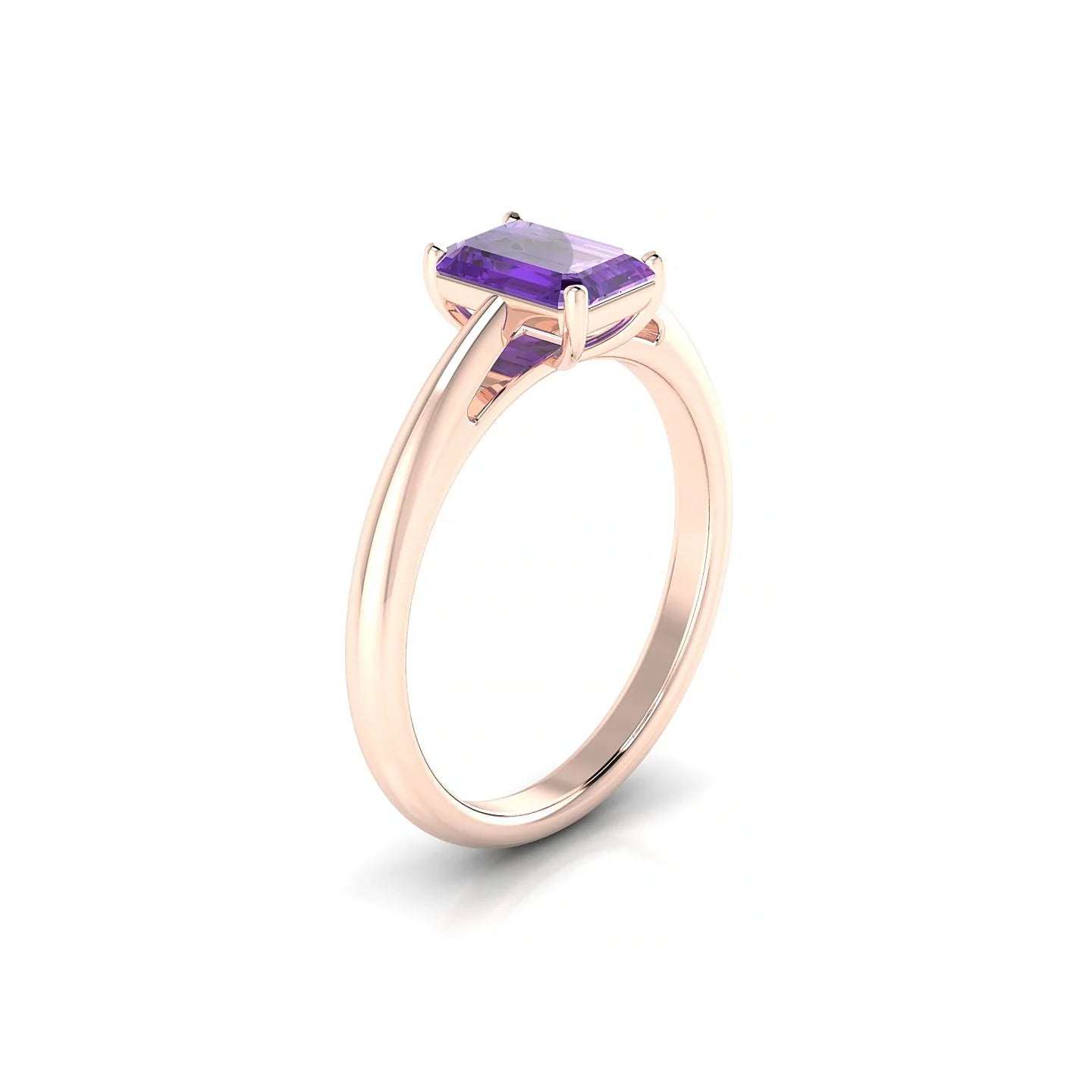 Treasure | 18k Rose Gold 7 x 5 mm Emerald Amethyst Ring