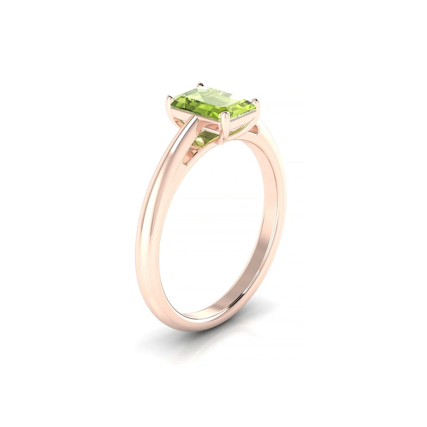 Treasure | 18k Rose Gold 7 x 5 mm Emerald Peridot Ring