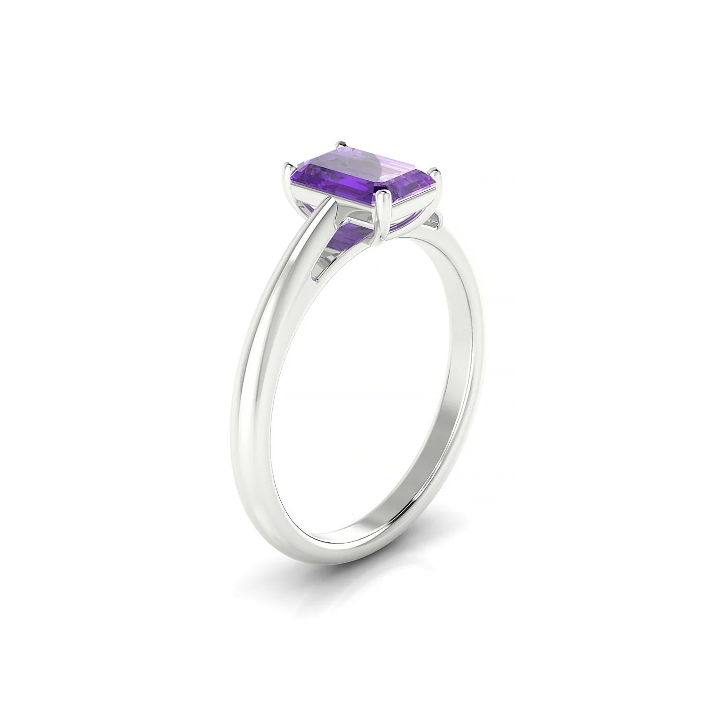 Treasure | 18k White Gold 7 x 5 mm Emerald Amethyst Ring