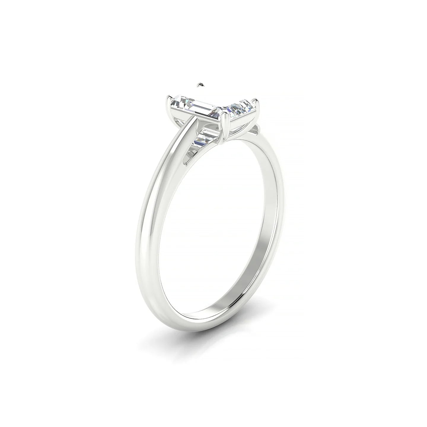 Treasure | 18k White Gold 7 x 5 mm Emerald Diamond Ring