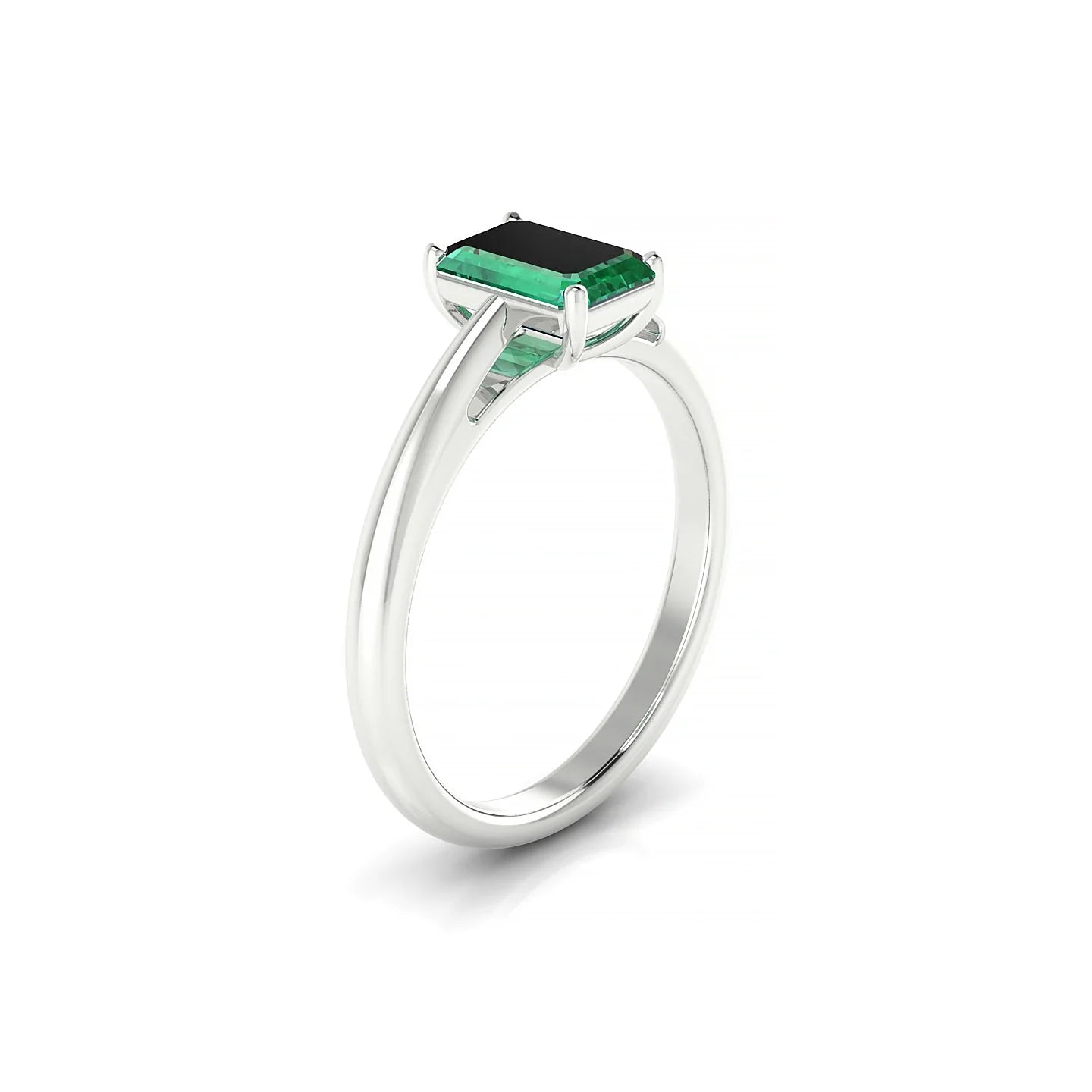 Treasure | 18k White Gold 7 x 5 mm Emerald Emerald Ring
