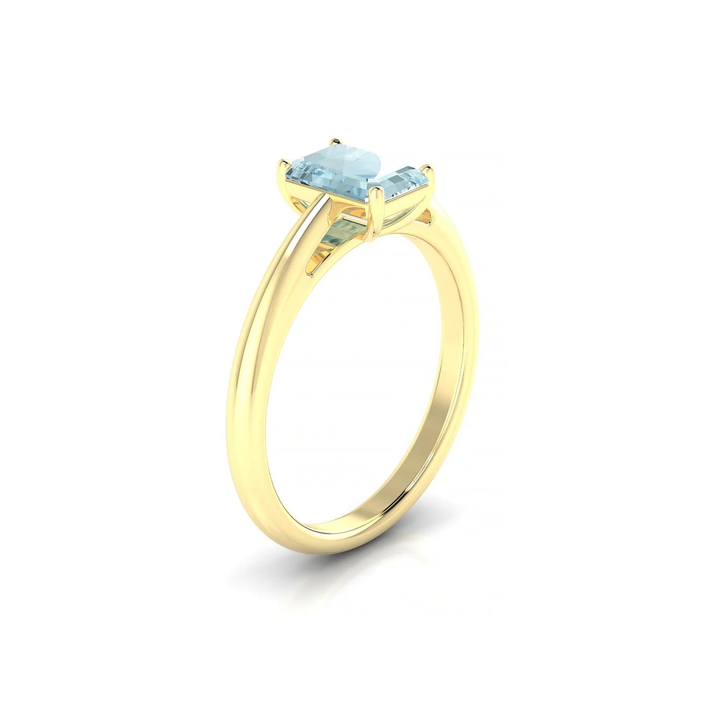 Treasure | 18k Yellow Gold 7 x 5 mm Emerald Aquamarine Ring