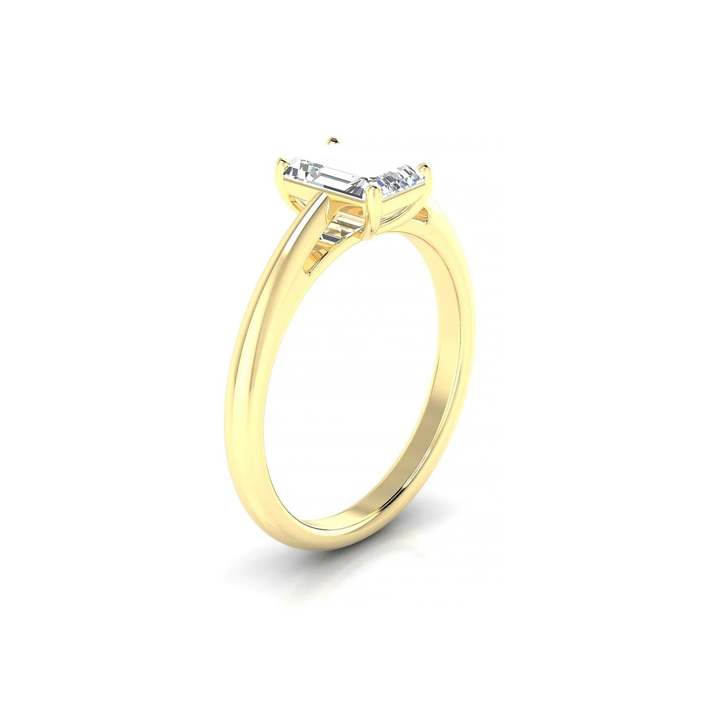 Treasure | 18k Yellow Gold 7 x 5 mm Emerald Diamond Ring