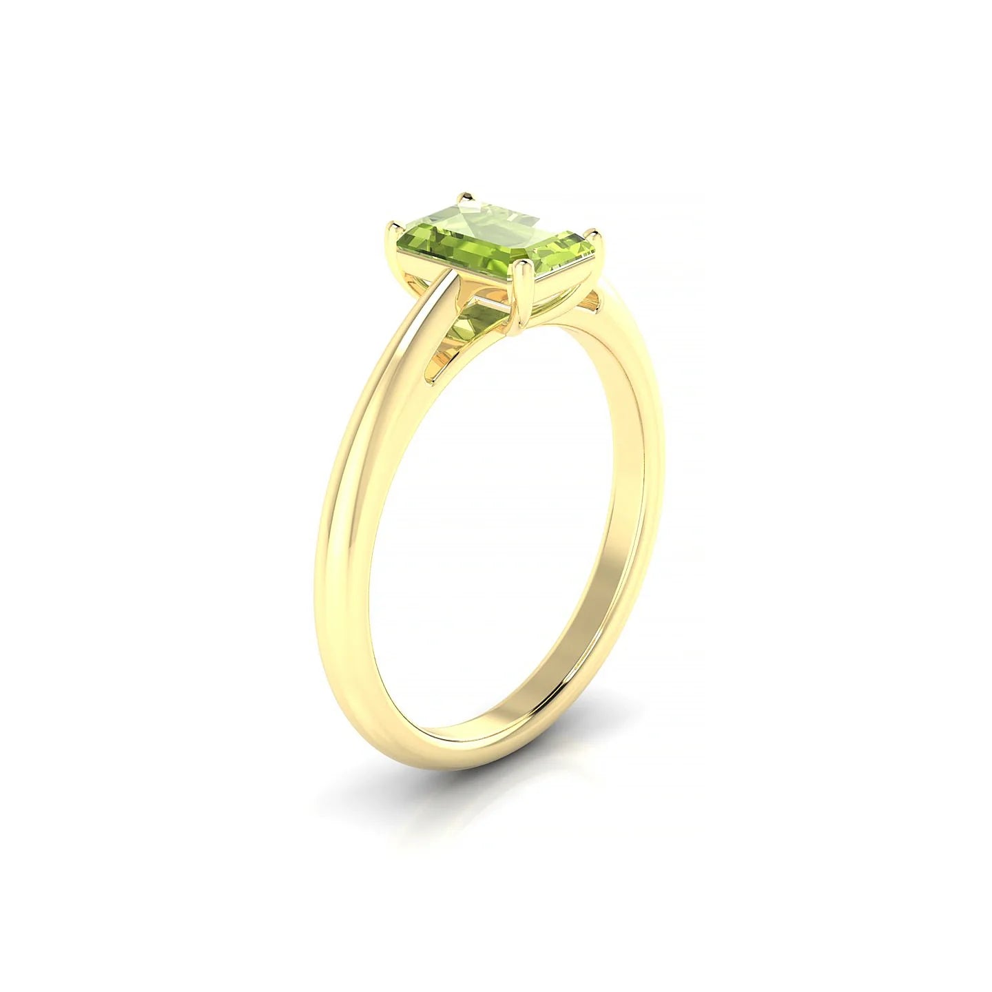 Treasure | 18k Yellow Gold 7 x 5 mm Emerald Peridot Ring
