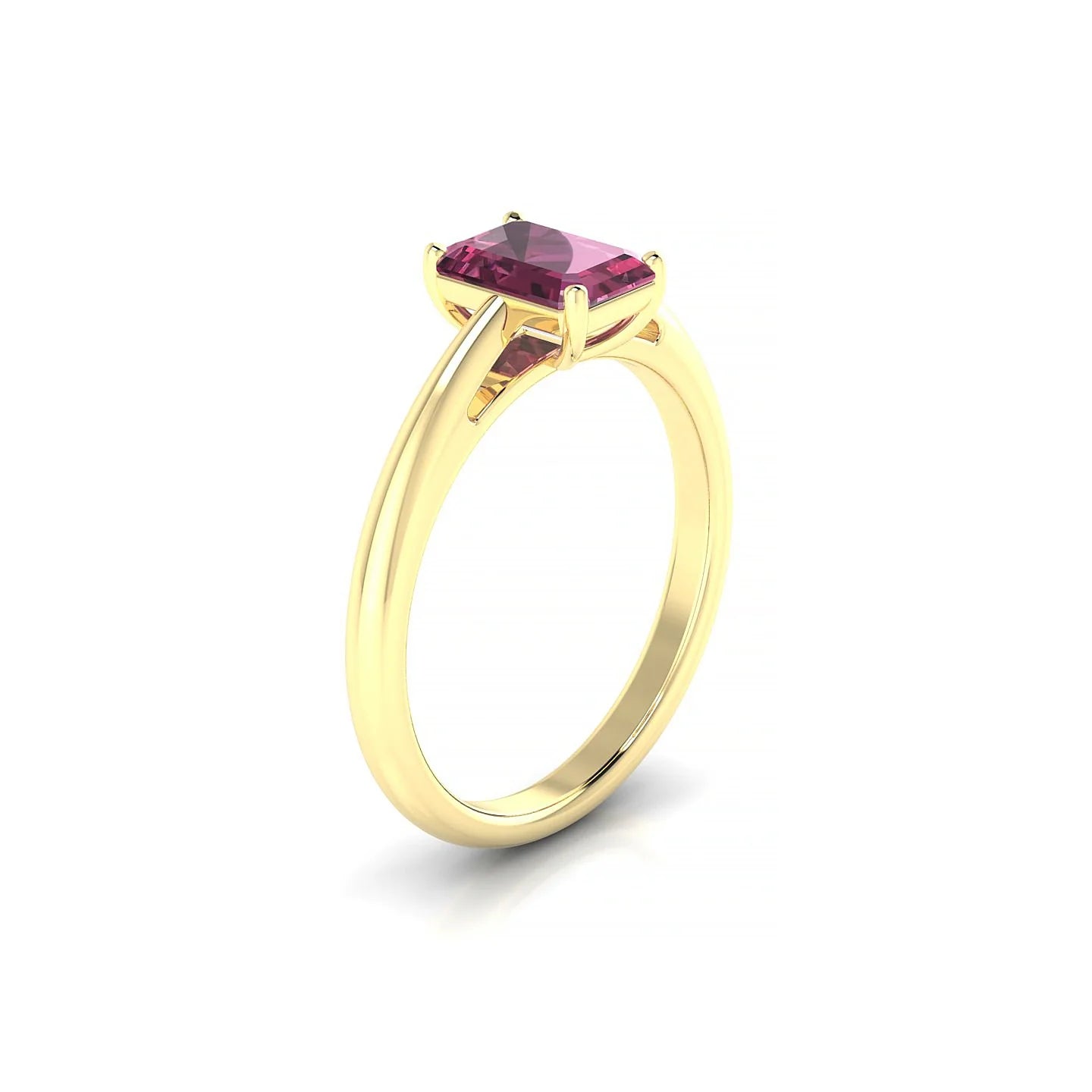 Treasure | 18k Yellow Gold 7 x 5 mm Emerald Rhodolite Ring