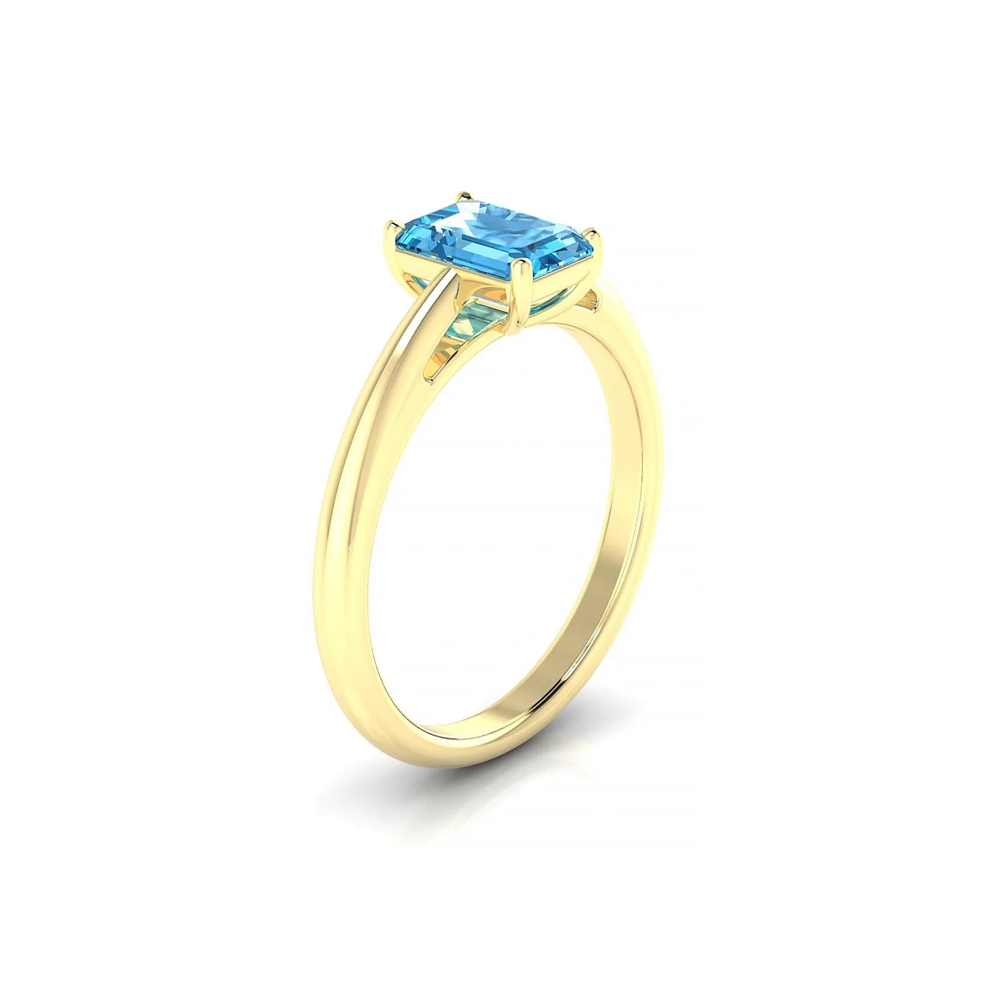 Treasure | 18k Yellow Gold 7 x 5 mm Emerald Topaz Ring