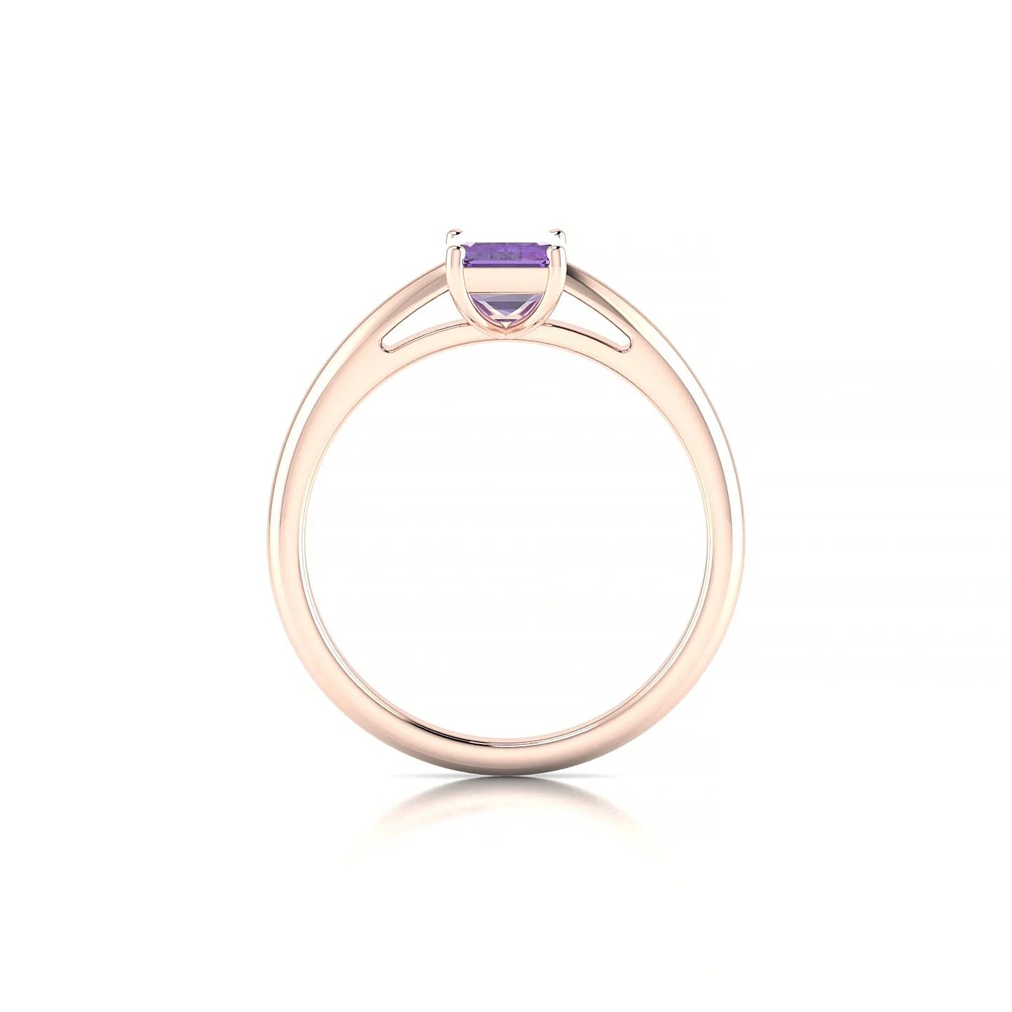 Treasure | 18k Rose Gold 7 x 5 mm Emerald Amethyst Ring