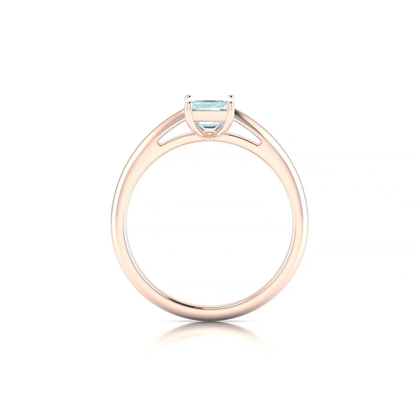 Treasure | 18k Rose Gold 7 x 5 mm Emerald Aquamarine Ring