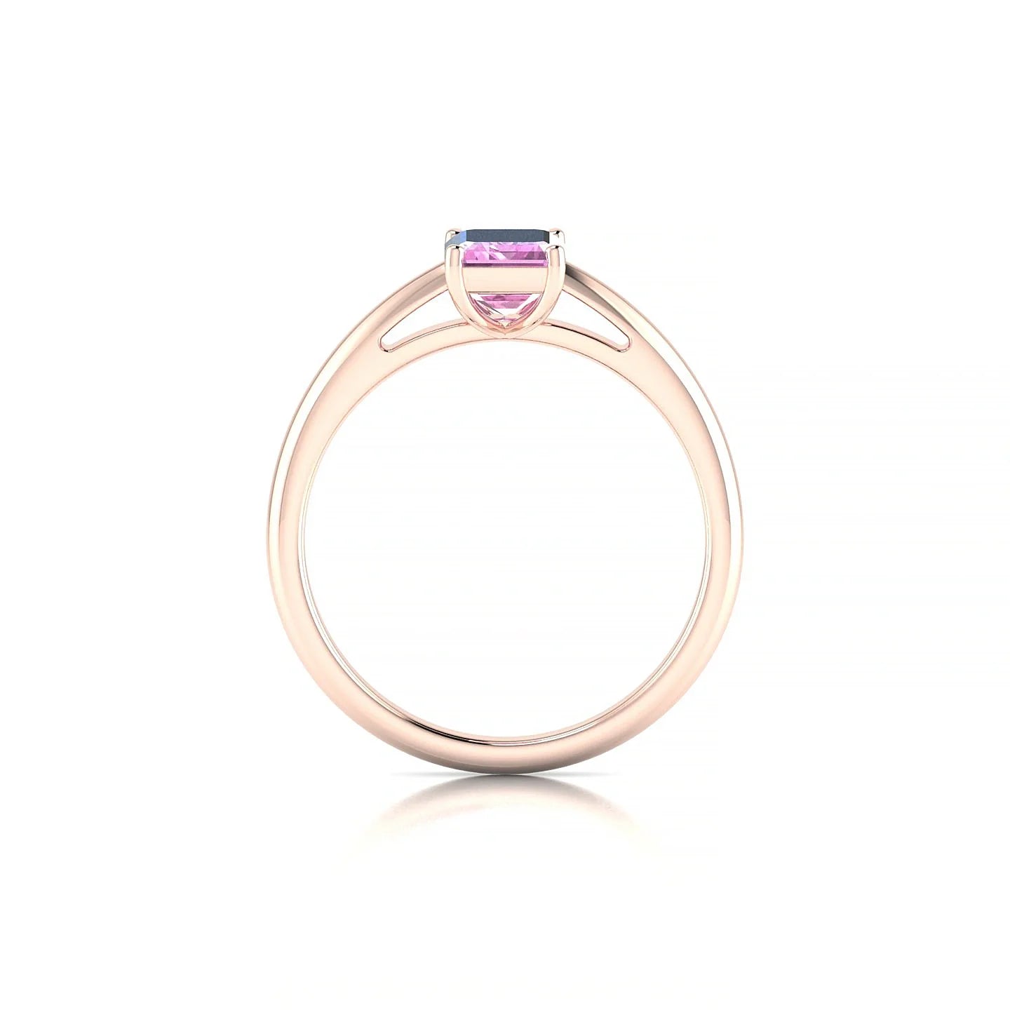 Treasure | 18k Rose Gold 7 x 5 mm Emerald Pink Sapphire Ring