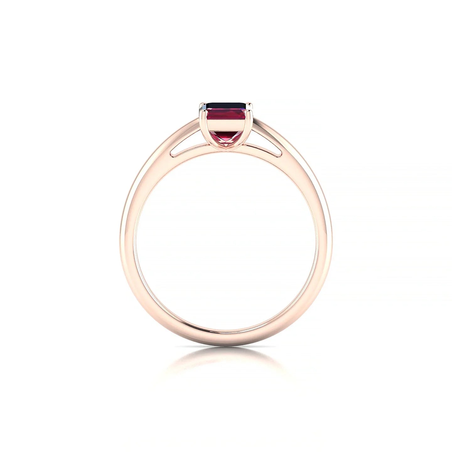 Treasure | 18k Rose Gold 7 x 5 mm Emerald Ruby Ring