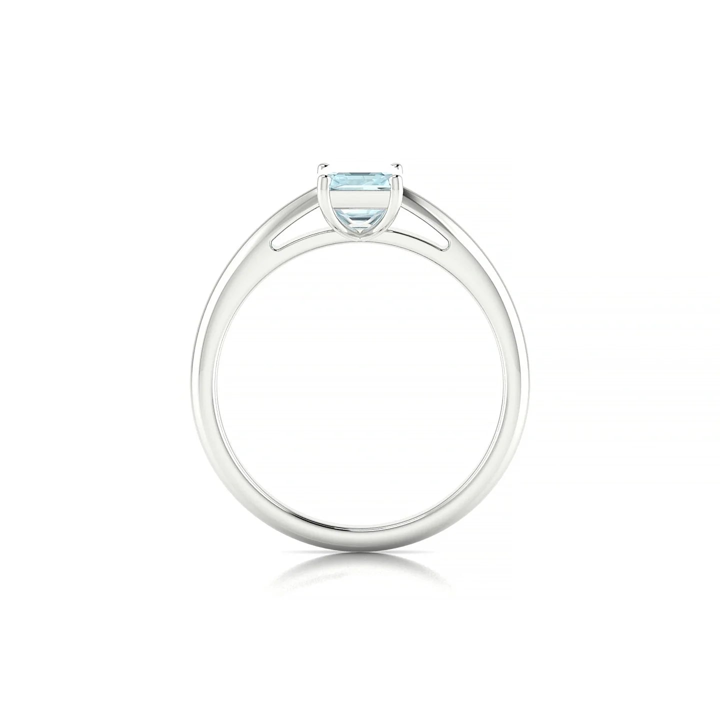 Treasure | 18k White Gold 7 x 5 mm Emerald Aquamarine Ring