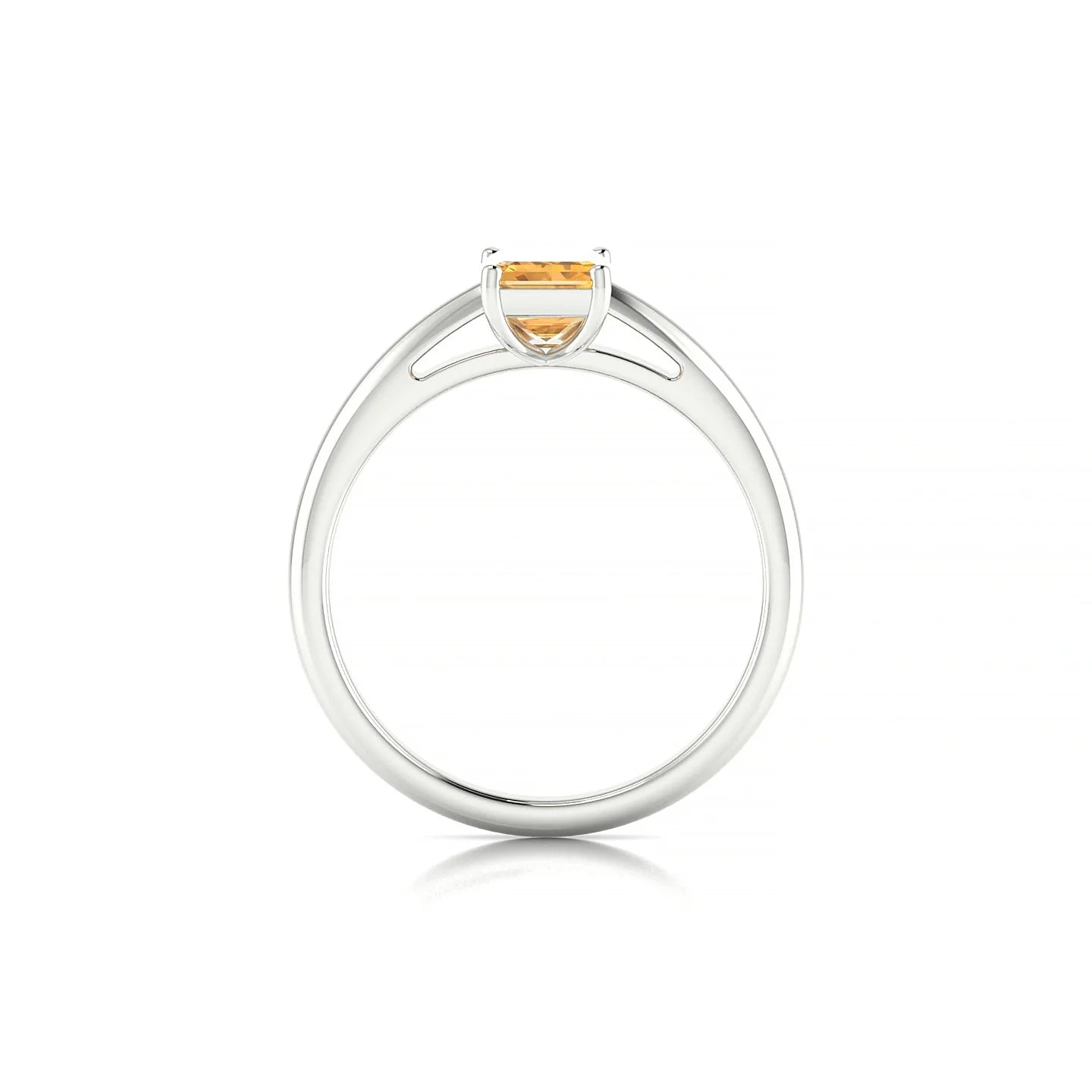 Treasure | 18k White Gold 7 x 5 mm Emerald Citrine Ring