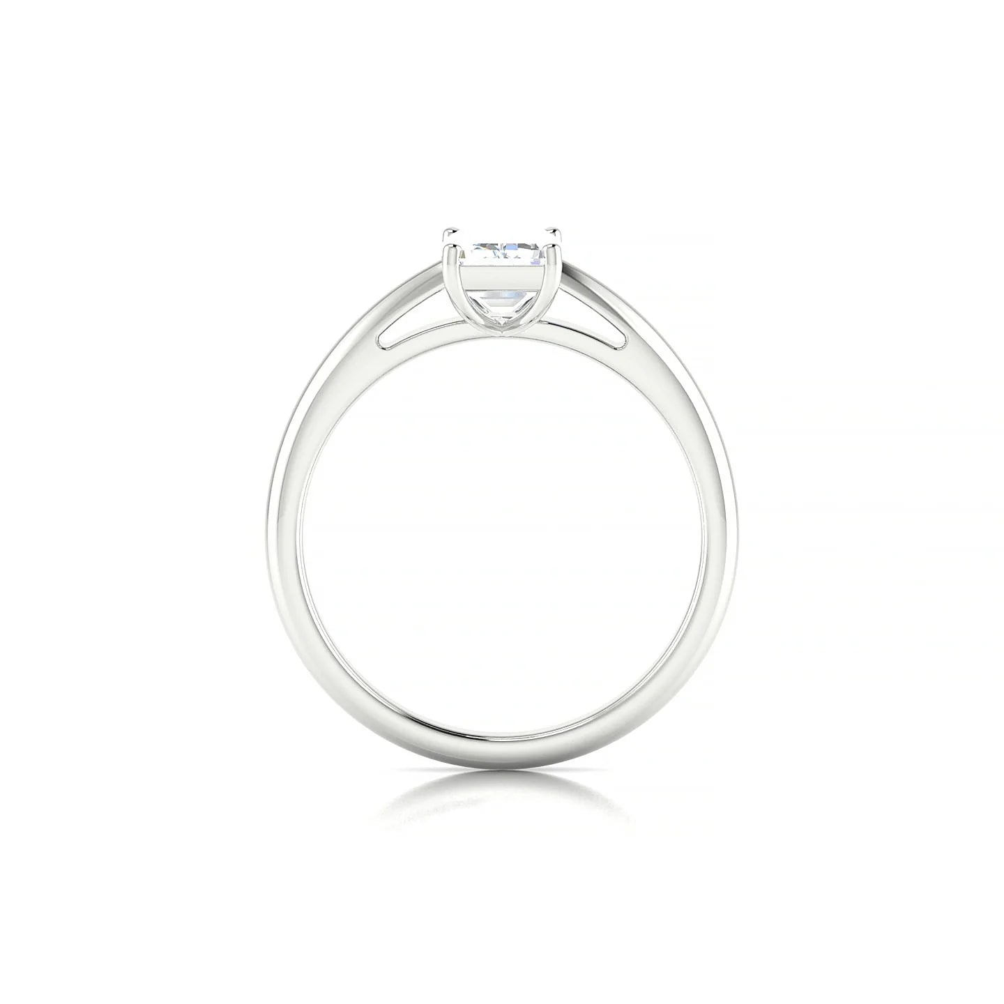 Treasure | 18k White Gold 7 x 5 mm Emerald Diamond Ring