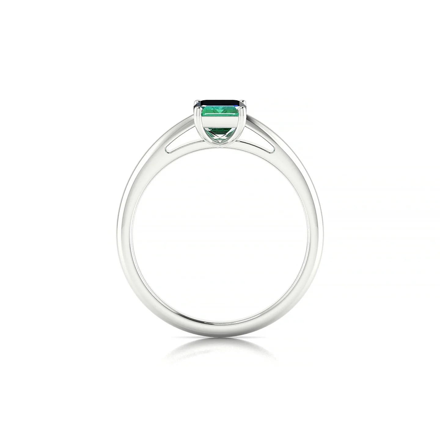 Treasure | 18k White Gold 7 x 5 mm Emerald Emerald Ring