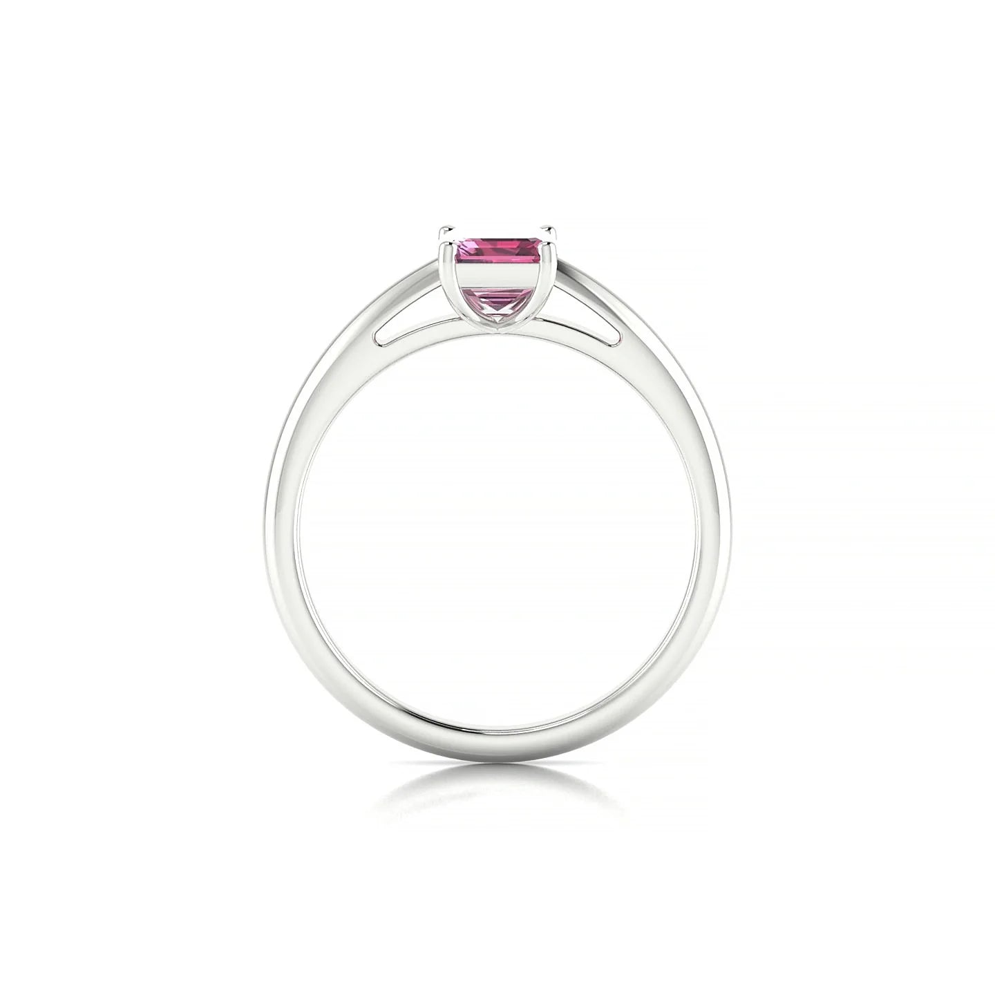 Treasure | 18k White Gold 7 x 5 mm Emerald Rhodolite Ring
