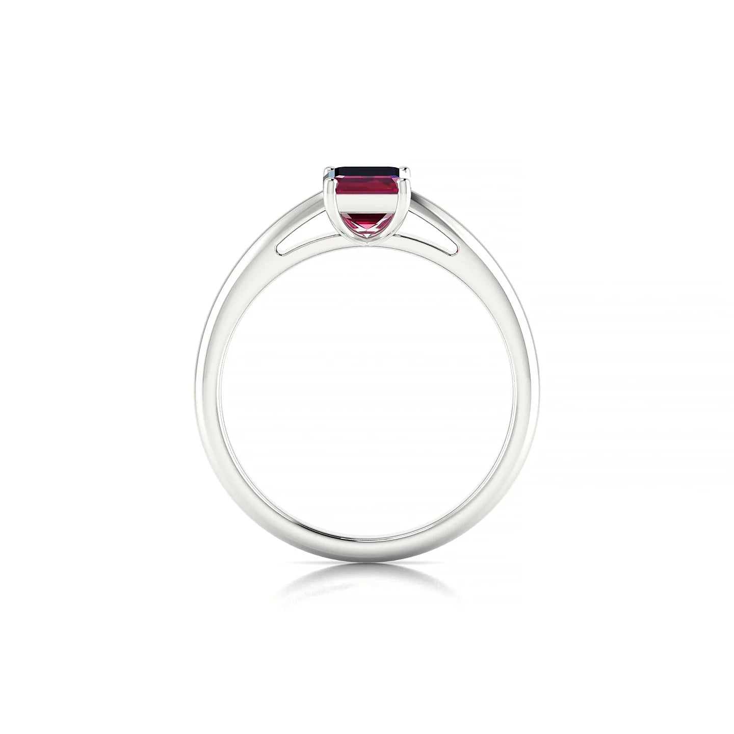 Treasure | 18k White Gold 7 x 5 mm Emerald Ruby Ring