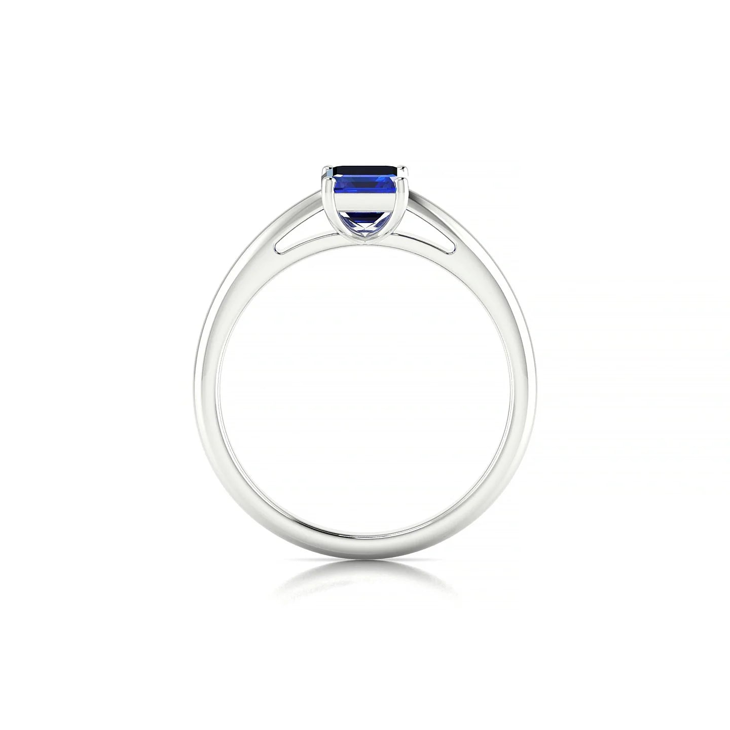 Treasure | 18k White Gold 7 x 5 mm Emerald Sapphire Ring