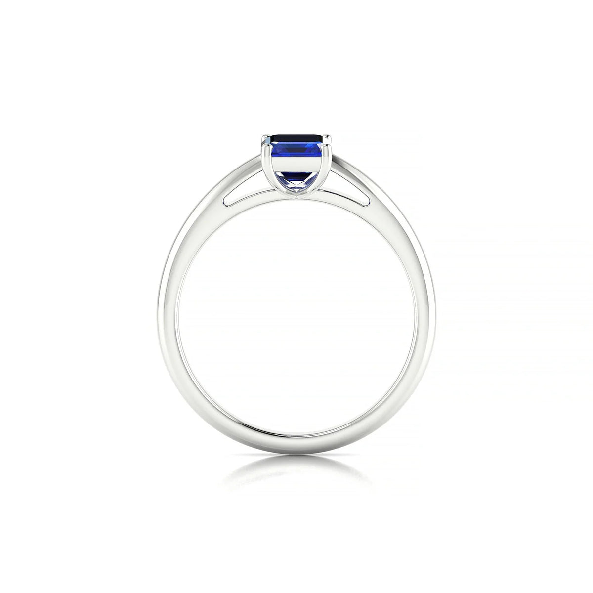Treasure | 18k White Gold 7 x 5 mm Emerald Sapphire Ring