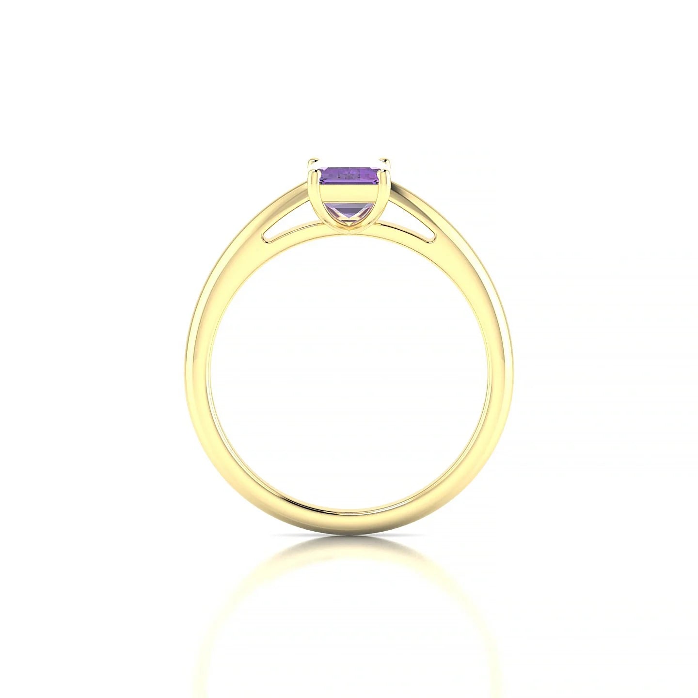 Treasure | 18k Yellow Gold 7 x 5 mm Emerald Amethyst Ring