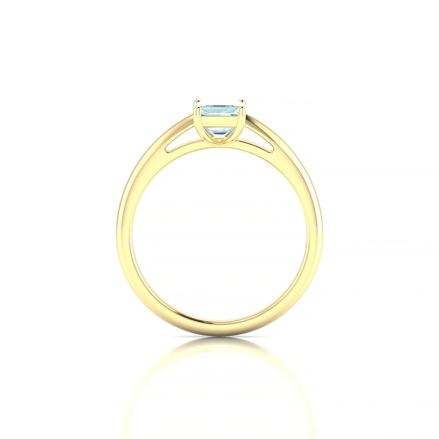 Treasure | 18k Yellow Gold 7 x 5 mm Emerald Aquamarine Ring
