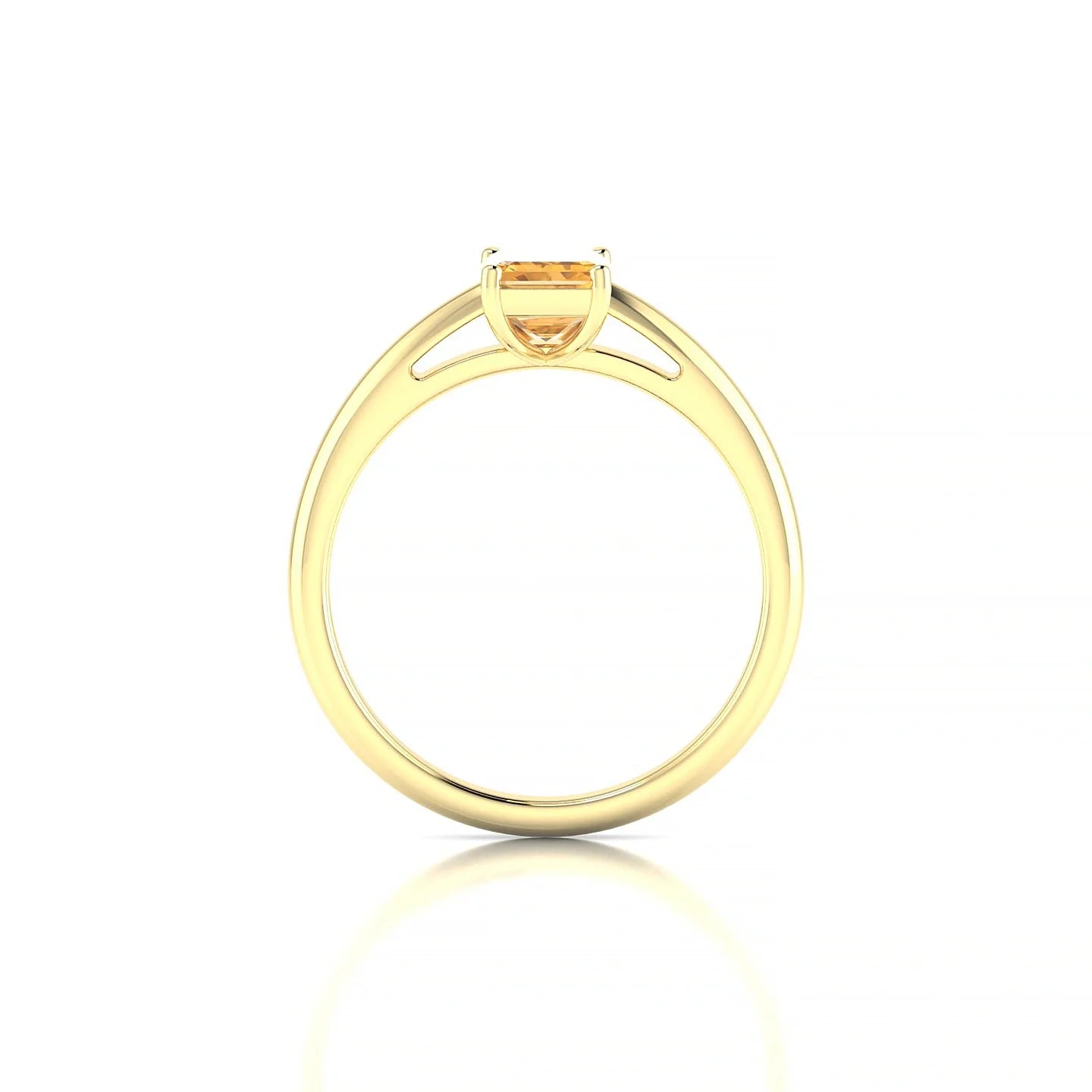 Treasure | 18k Yellow Gold 7 x 5 mm Emerald Citrine Ring