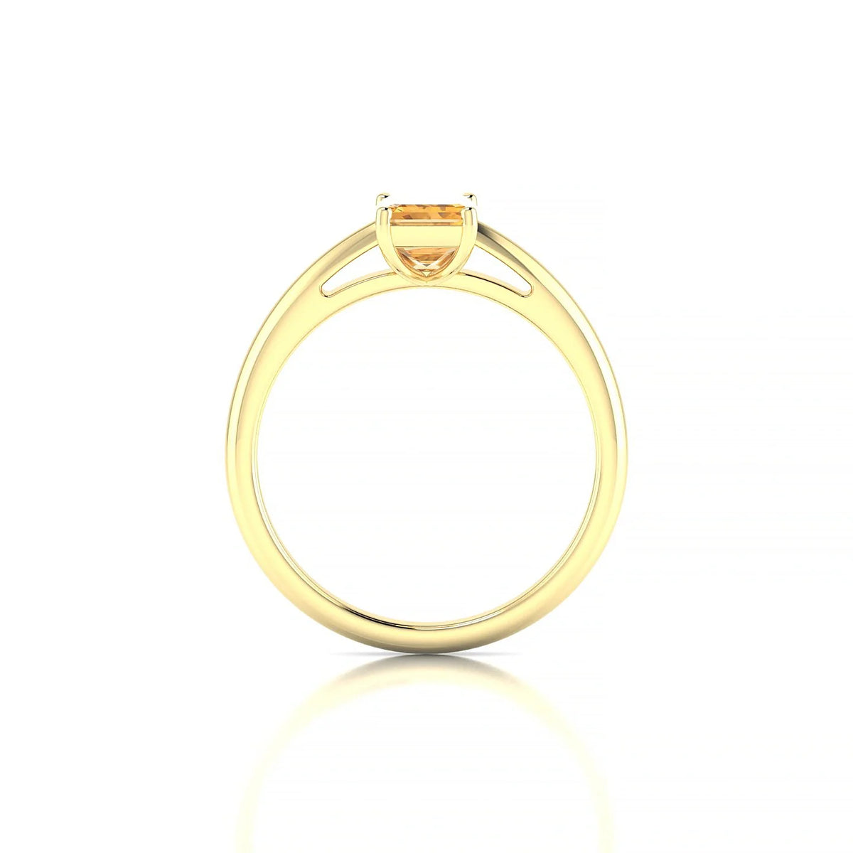 Treasure | 18k Yellow Gold 7 x 5 mm Emerald Citrine Ring