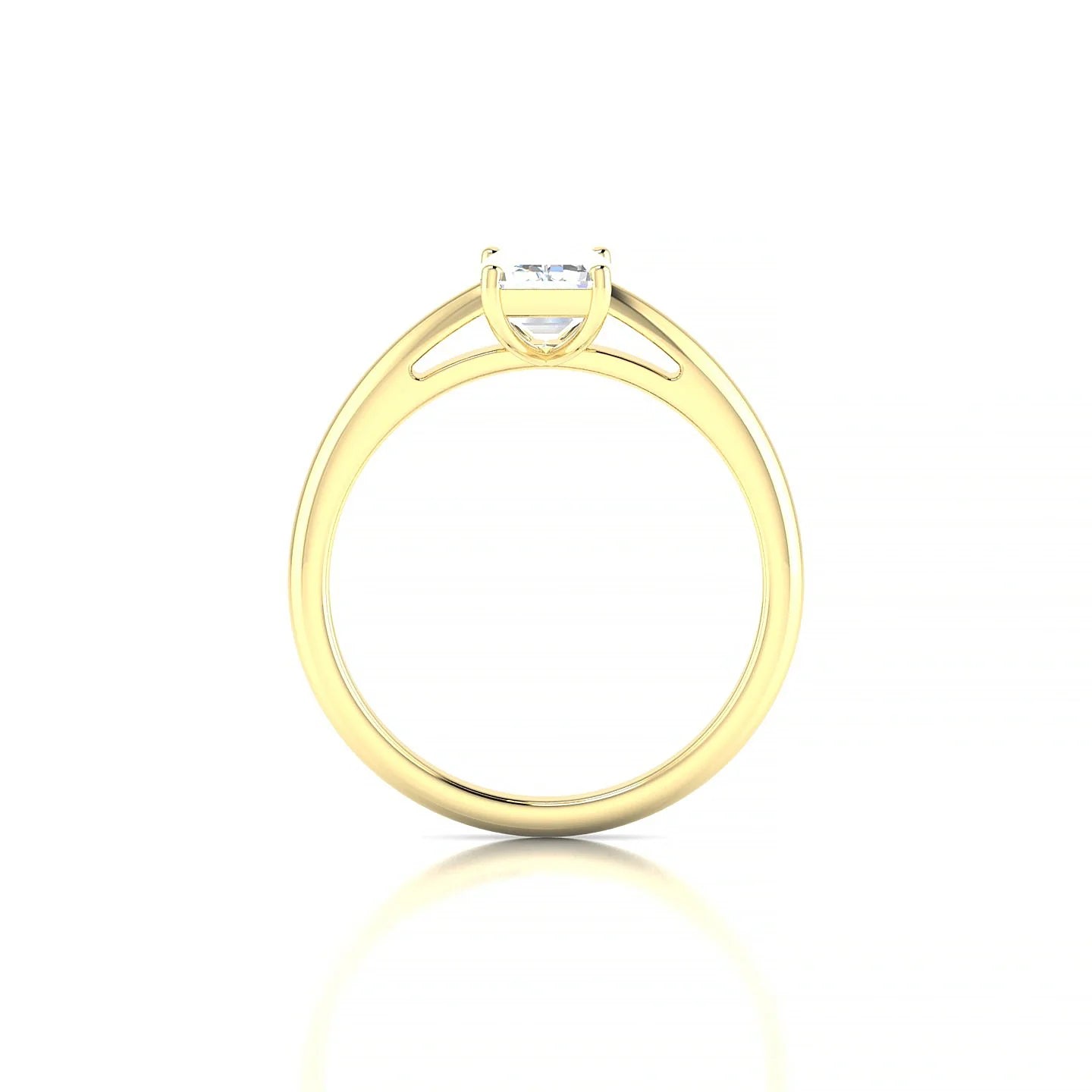 Treasure | 18k Yellow Gold 7 x 5 mm Emerald Diamond Ring