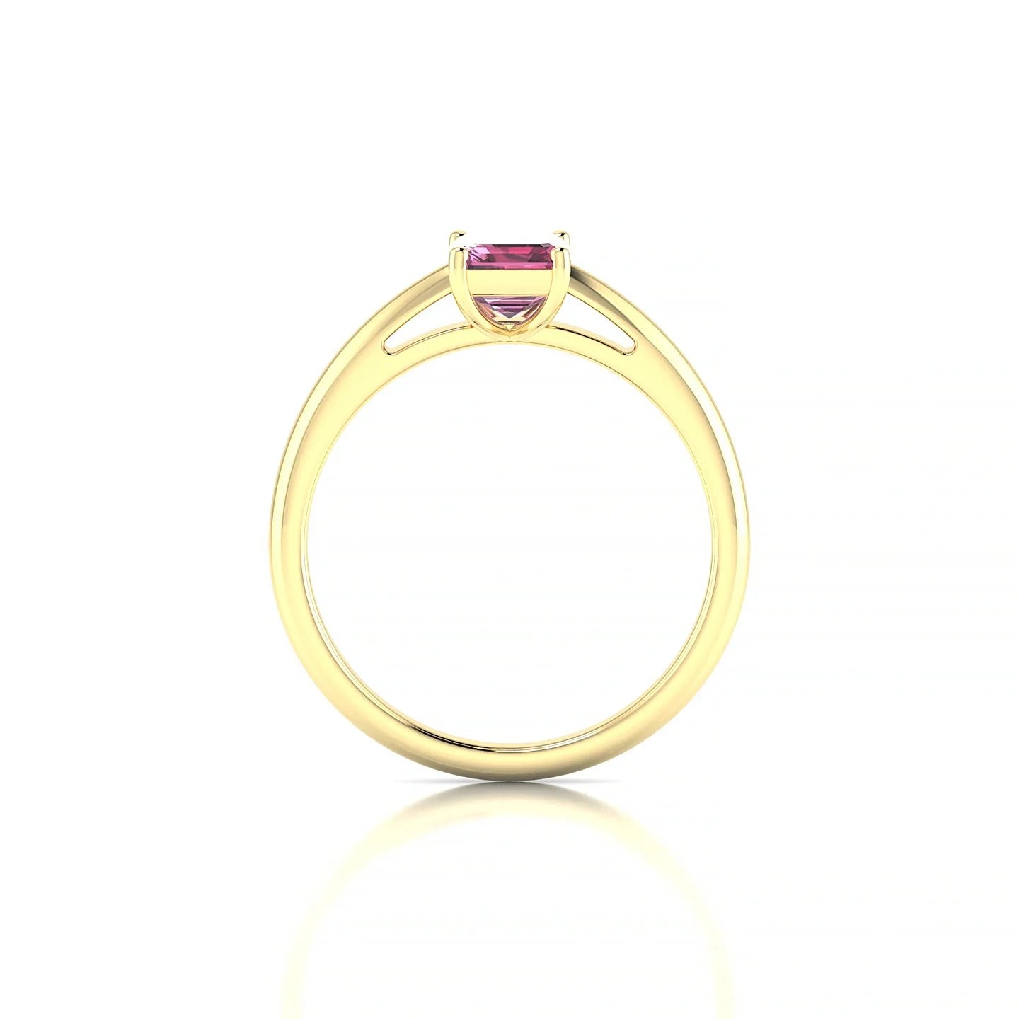 Treasure | 18k Yellow Gold 7 x 5 mm Emerald Rhodolite Ring