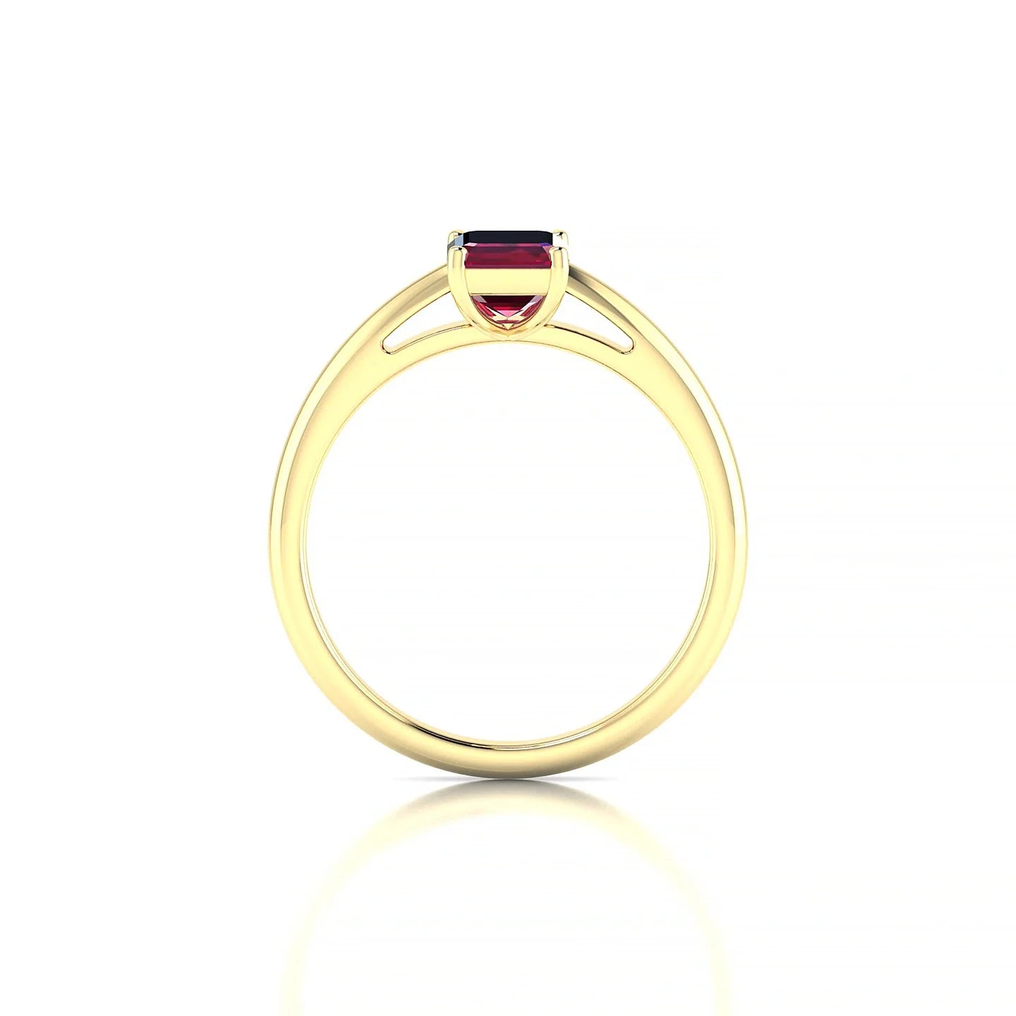Treasure | 18k Yellow Gold 7 x 5 mm Emerald Ruby Ring