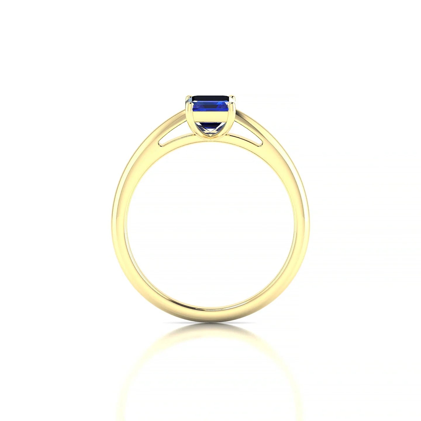 Treasure | 18k Yellow Gold 7 x 5 mm Emerald Sapphire Ring