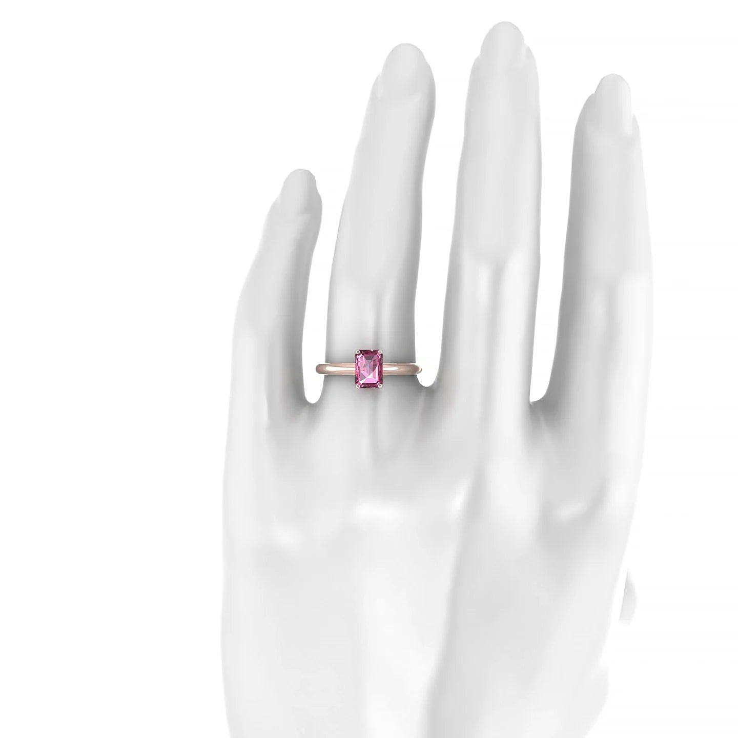 Treasure | 18k Rose Gold 7 x 5 mm Emerald Rhodolite Ring