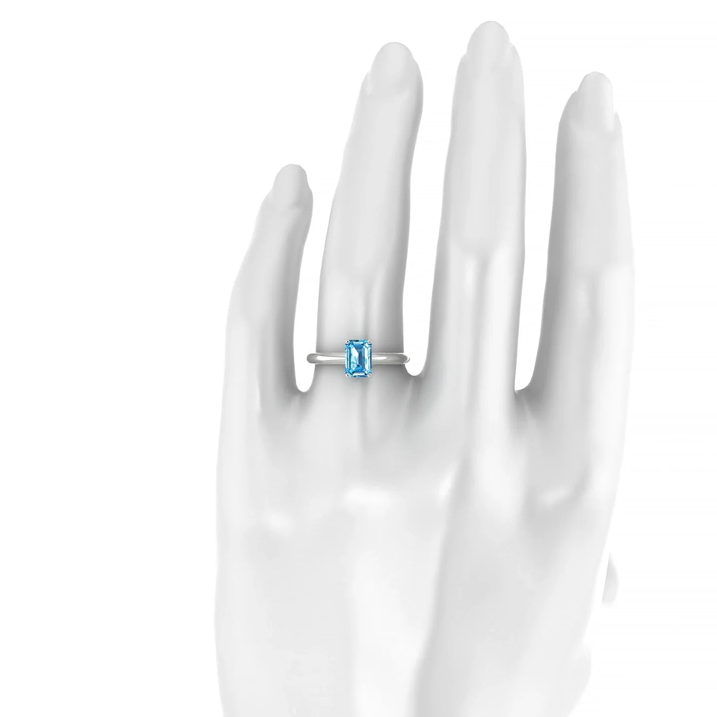 Treasure | 18k White Gold 7 x 5 mm Emerald Topaz Ring