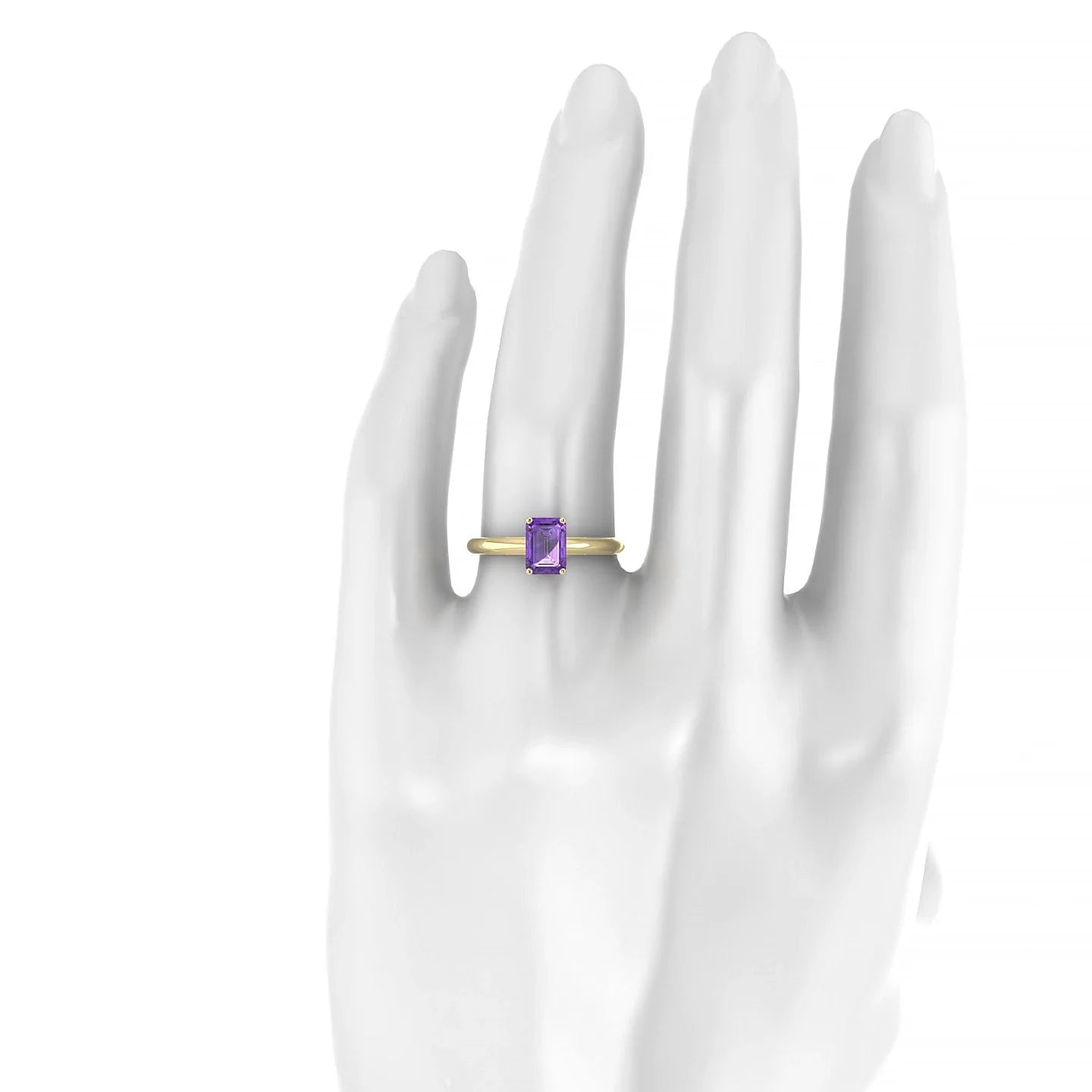Treasure | 18k Yellow Gold 7 x 5 mm Emerald Amethyst Ring