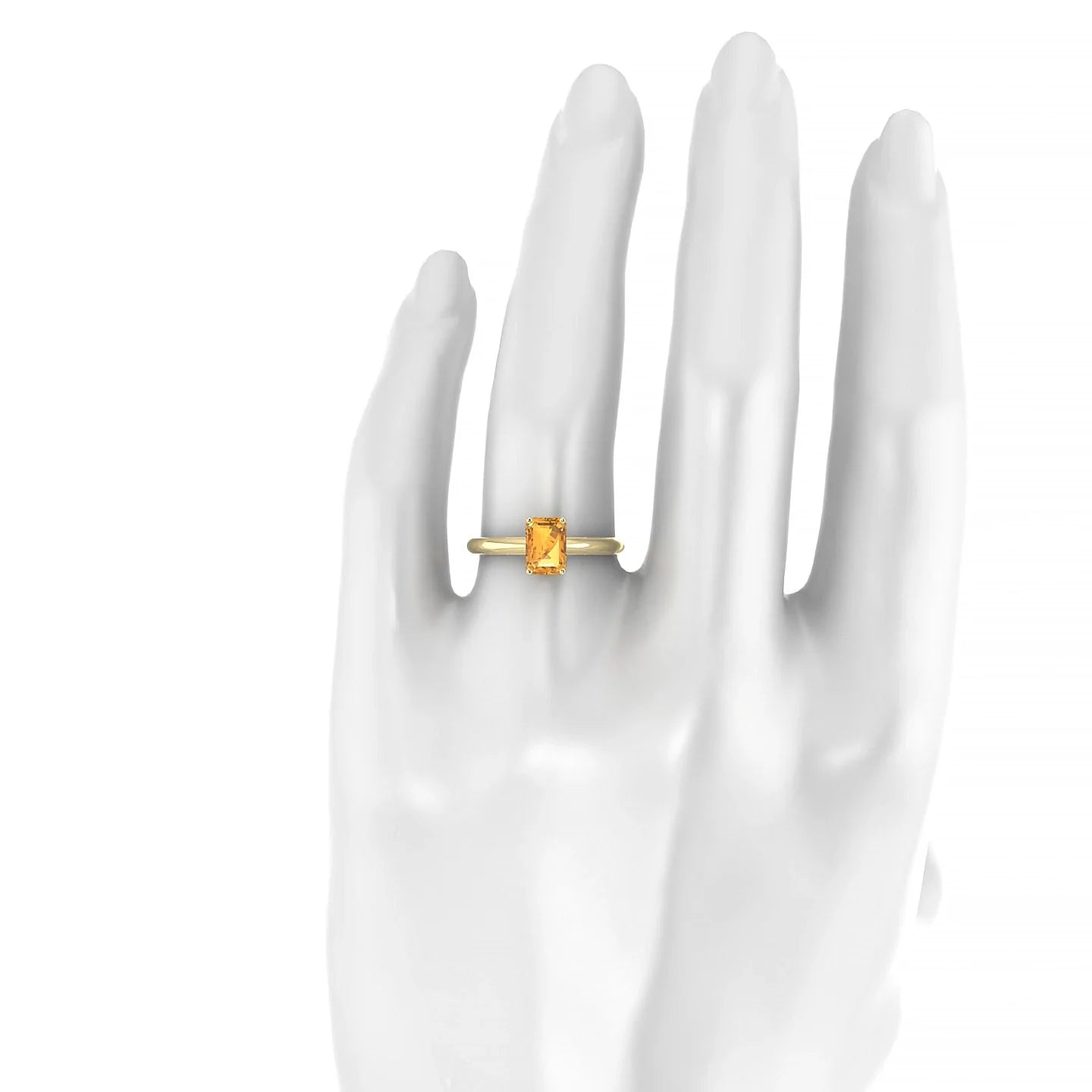 Treasure | 18k Yellow Gold 7 x 5 mm Emerald Citrine Ring