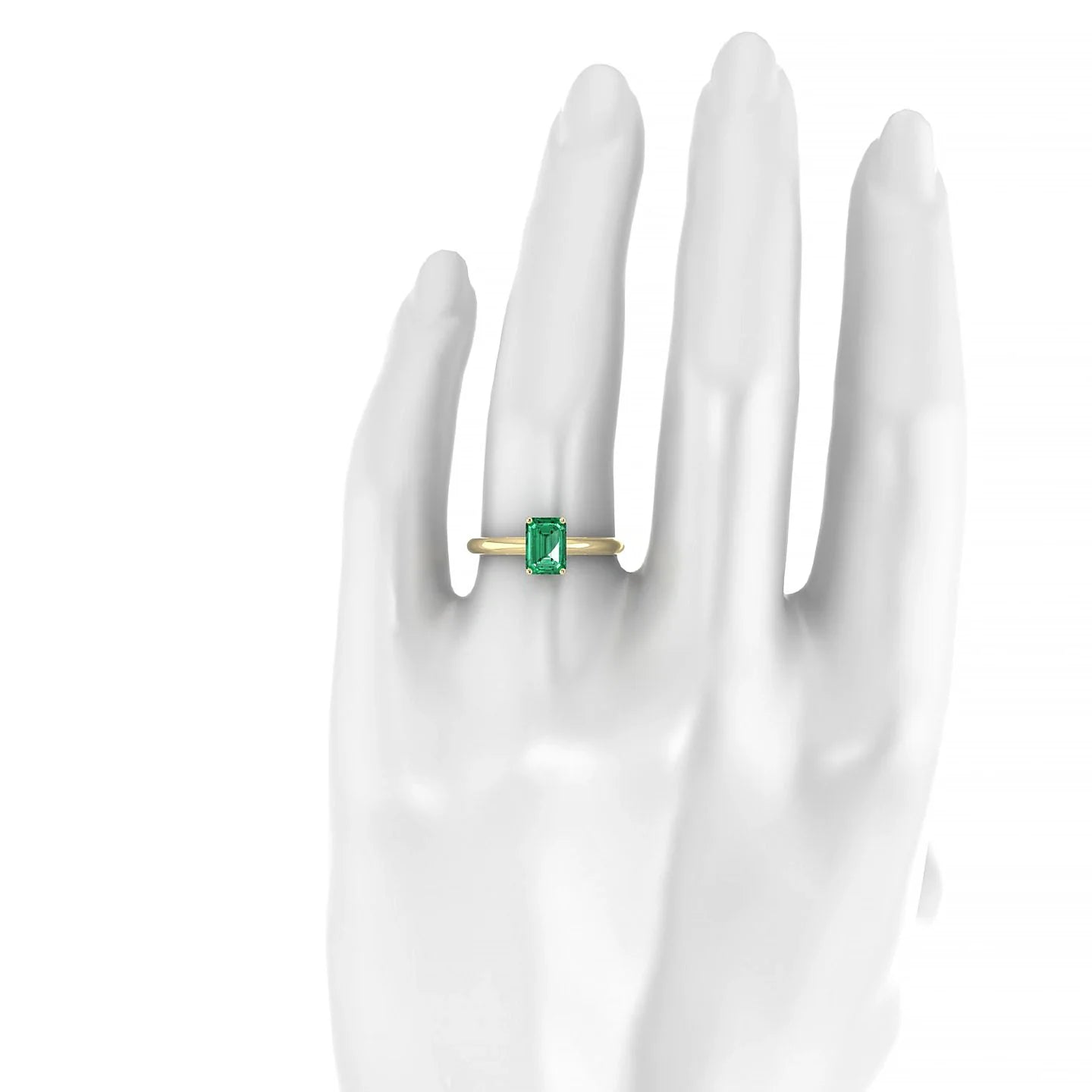Treasure | 18k Yellow Gold 7 x 5 mm Emerald Emerald Ring