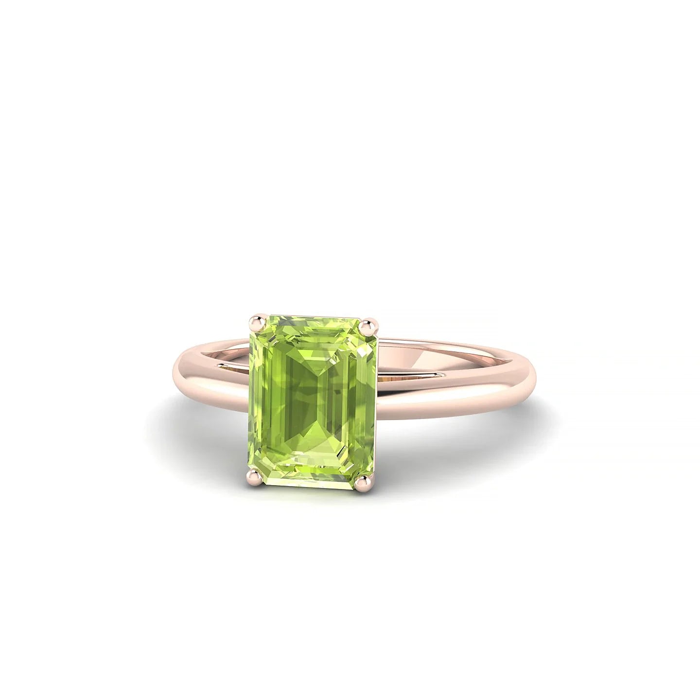 Treasure | 18k Rose Gold 8 x 6 mm Emerald Peridot Ring