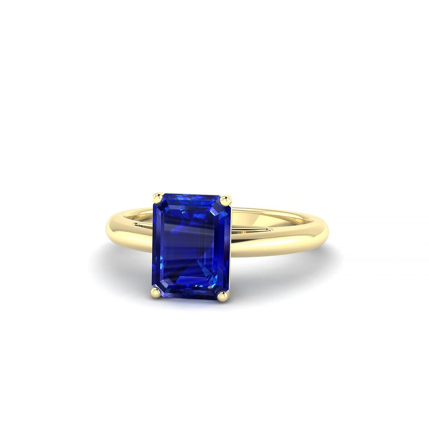Treasure | 18k Yellow Gold 8 x 6 mm Emerald Sapphire Ring