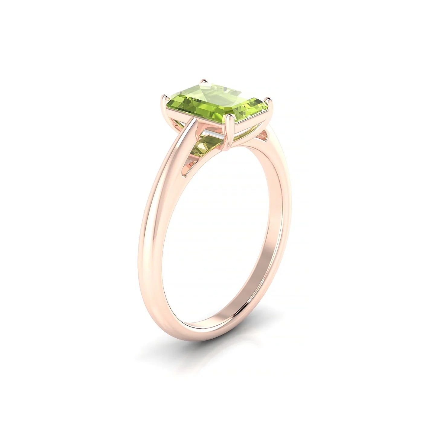 Treasure | 18k Rose Gold 8 x 6 mm Emerald Peridot Ring